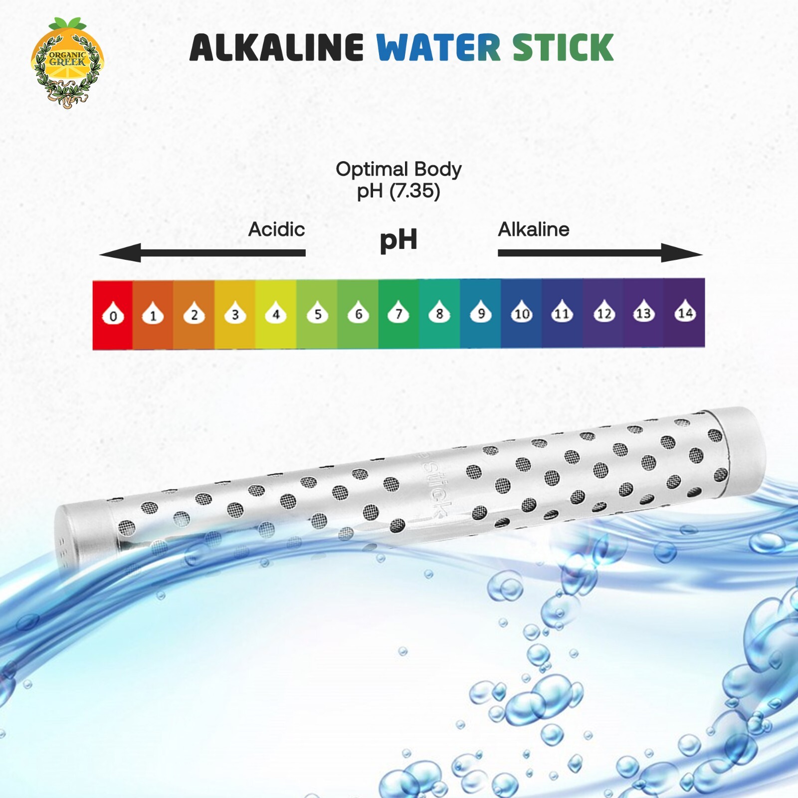Organic Greek Portable Alkaline Hydrogen Water Ionizer Stick pH Booster (2)
