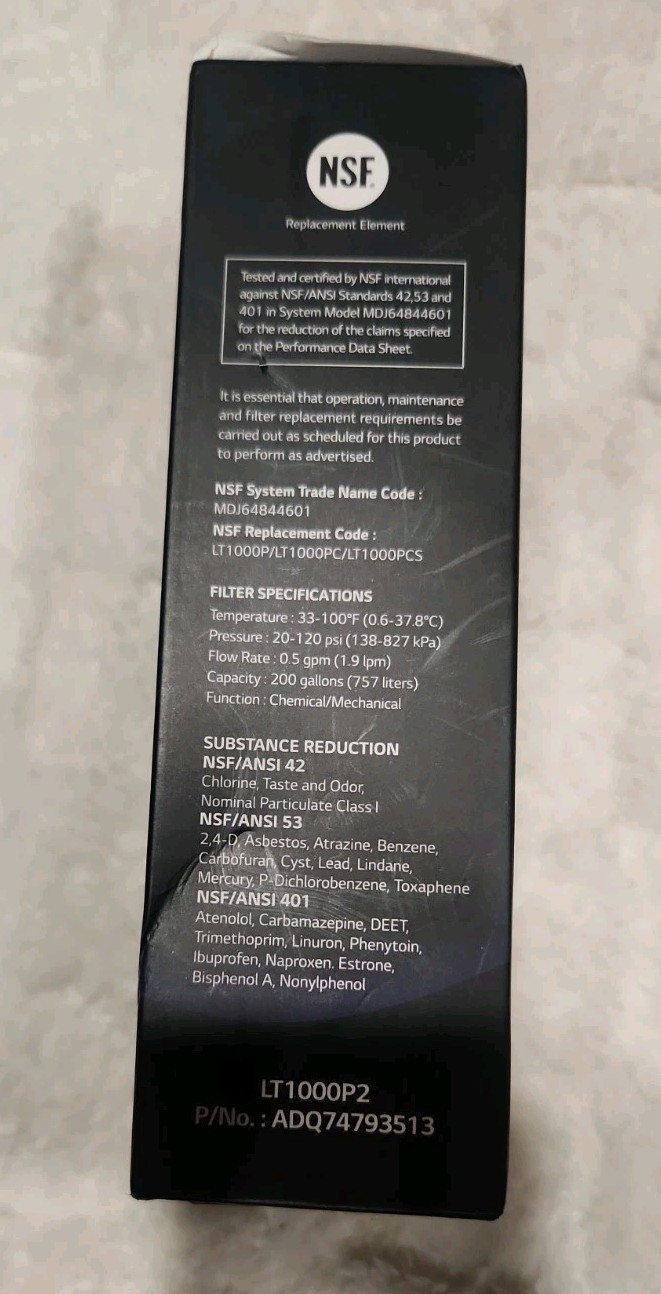 LG Water Filter Replacement Cartridge LT1000P2 Genuine Filter. SEALED