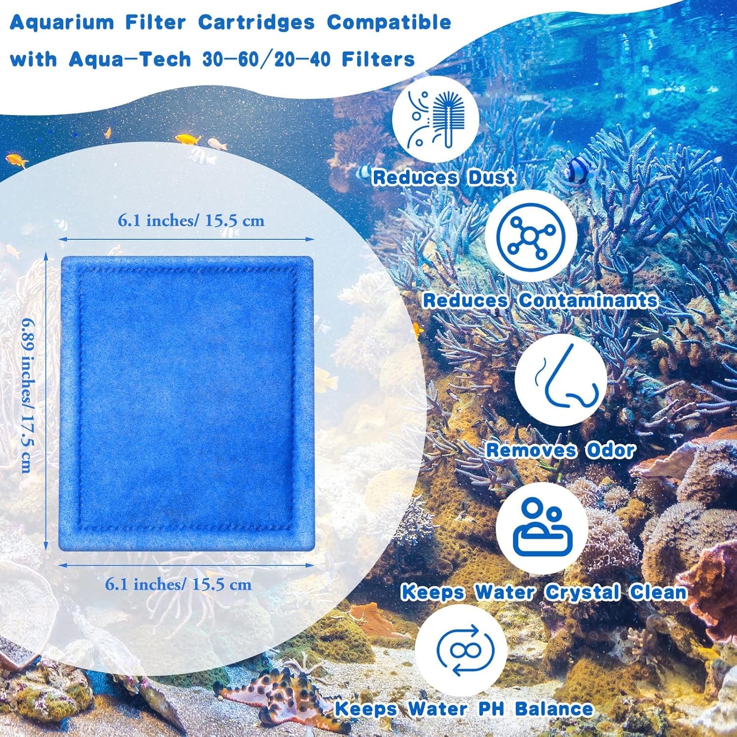 24Pcs Aquatech EZ Change #3 Filter Cartridge 30-60/20-40 Gal Fish Tank Filter…