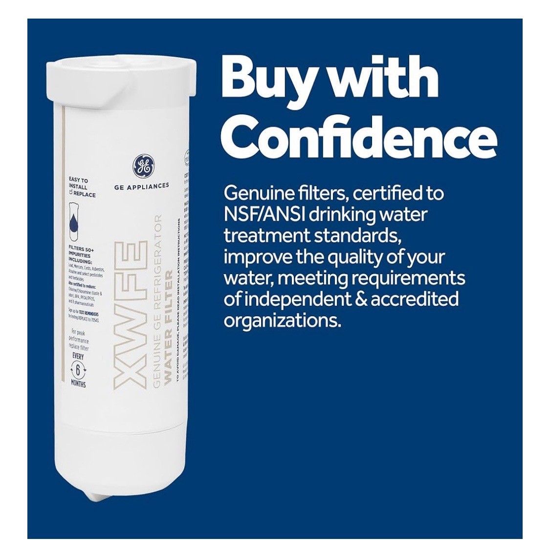 GE XWFE Refrigerator Water Filter, Genuine Filter. Without the chip.New