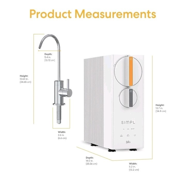 Brio SIMPL Reverse Osmosis Tankless Water Filter System 4-Stage | 600GPD No Filt