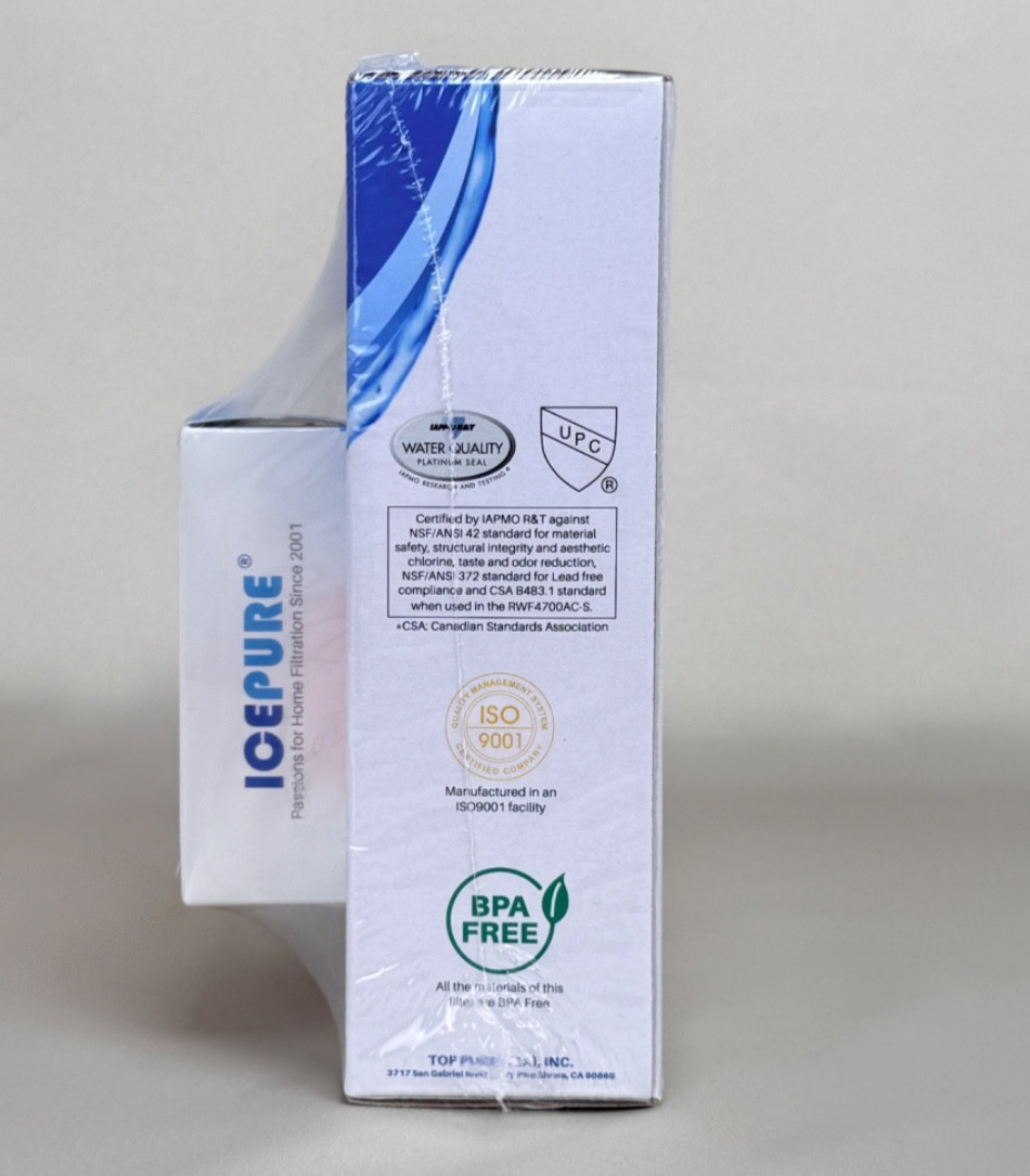 Icepure RWF4700AB Refrigerator Water Filter and Carbon Air Filter 3 Pack