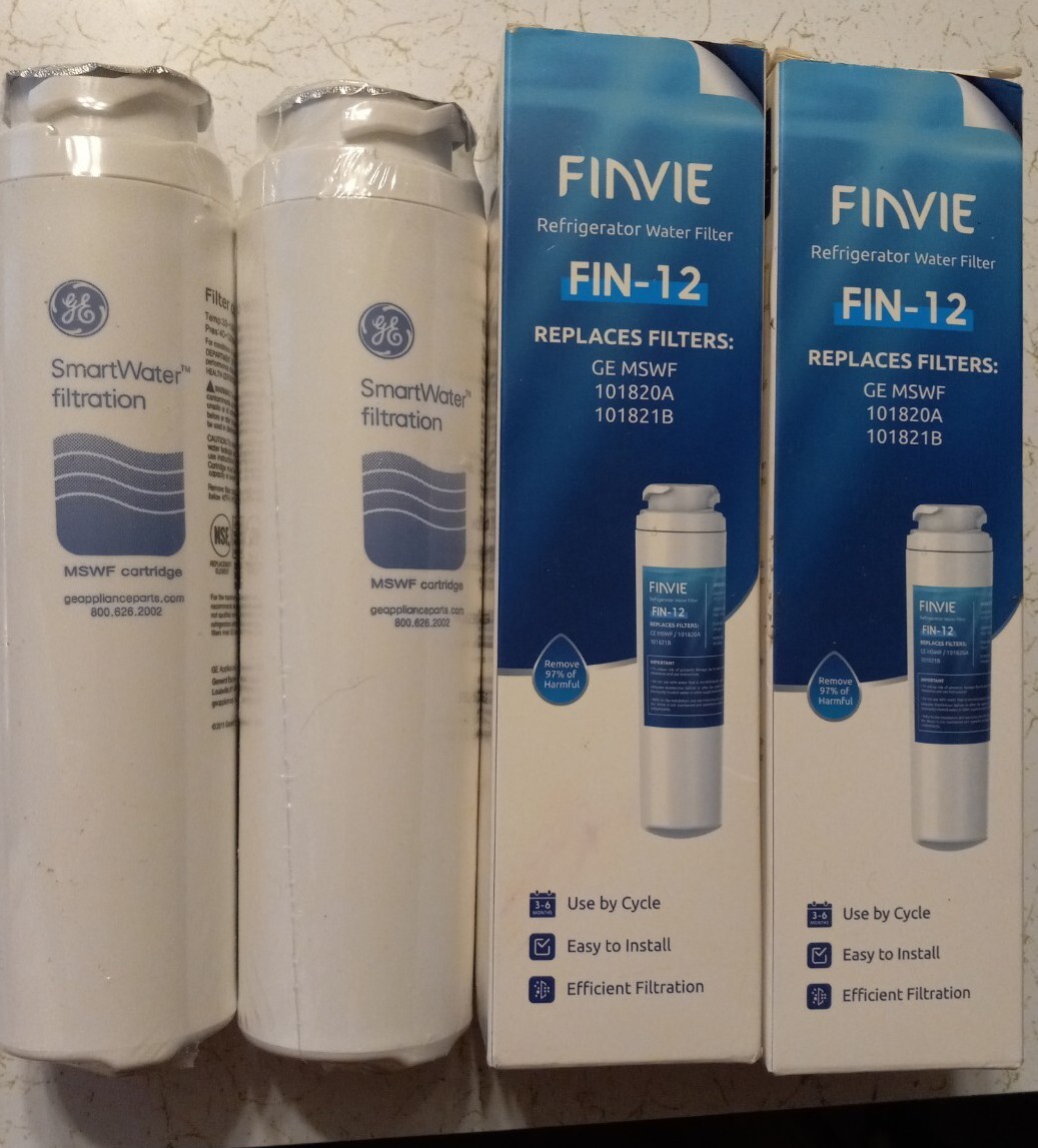 GE & Finvie Replacement Refrigerator Water Filters MSWF Lot Of 4(2 Without…