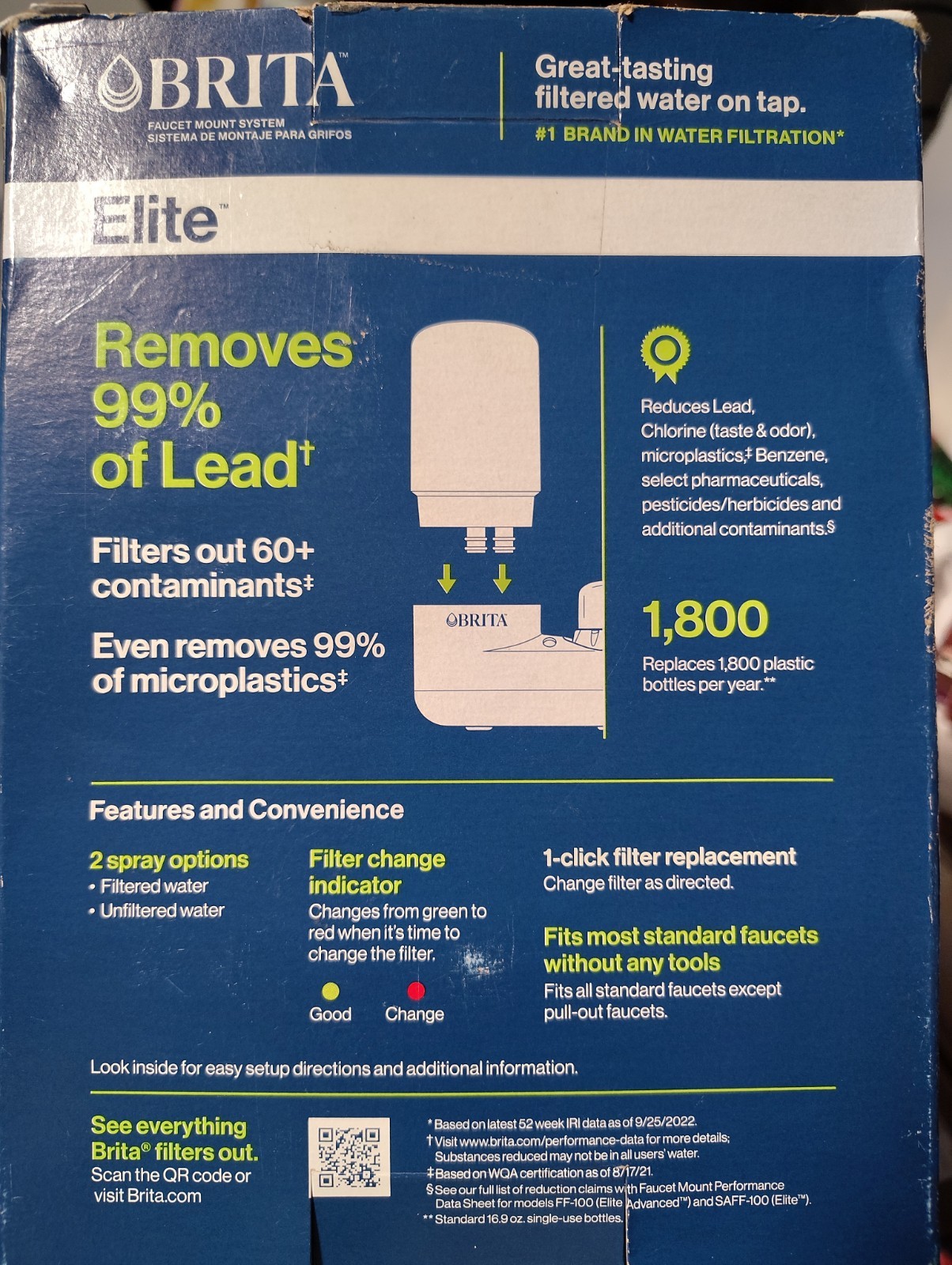 NEW BRITA Faucet Elite Chrome Replacement Filter Remove 99% of Lead