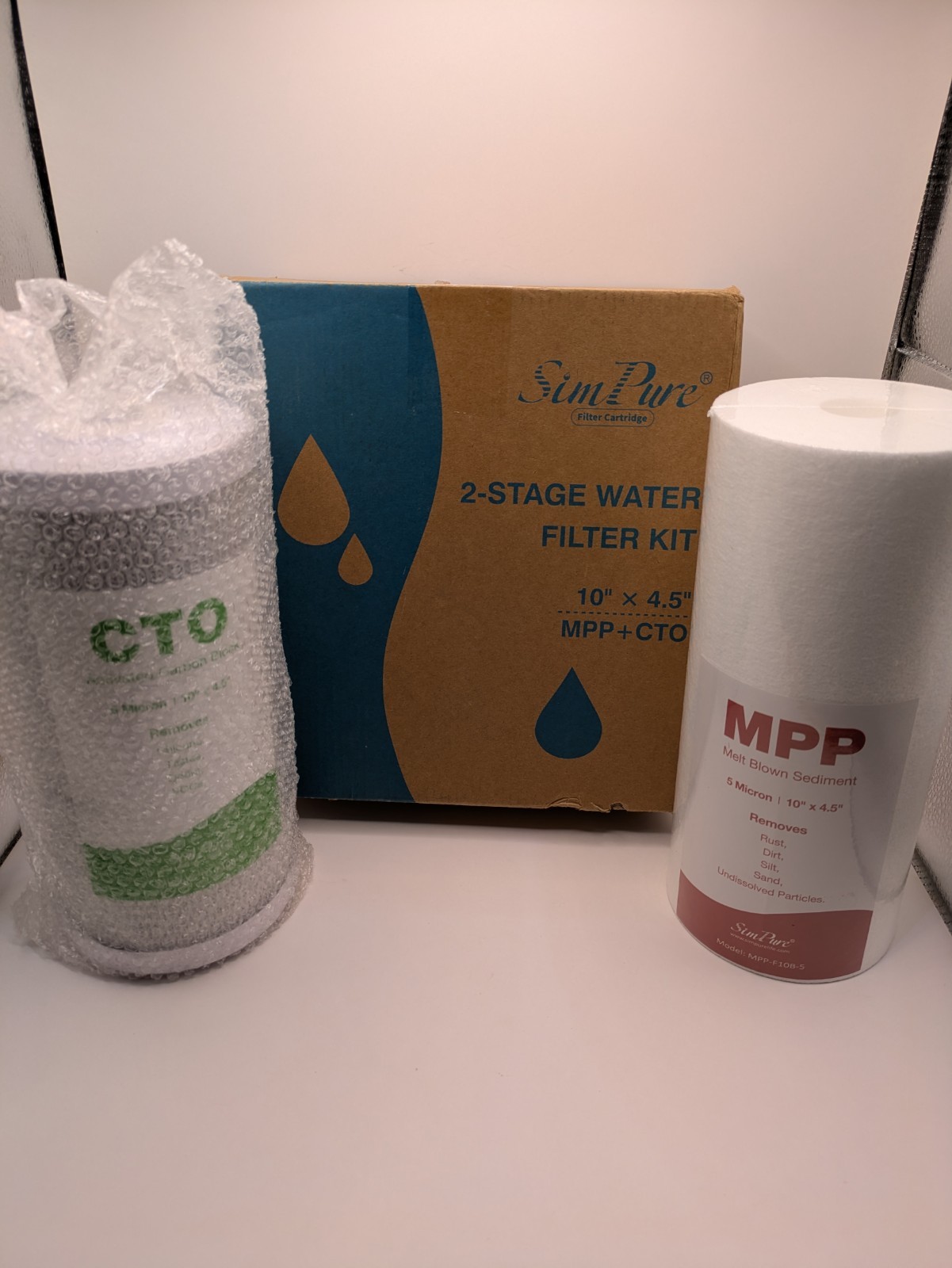SimPure 2-Stage Water Filter Kit 10″ x 4.5″ MPP + CTO Filters ONLY