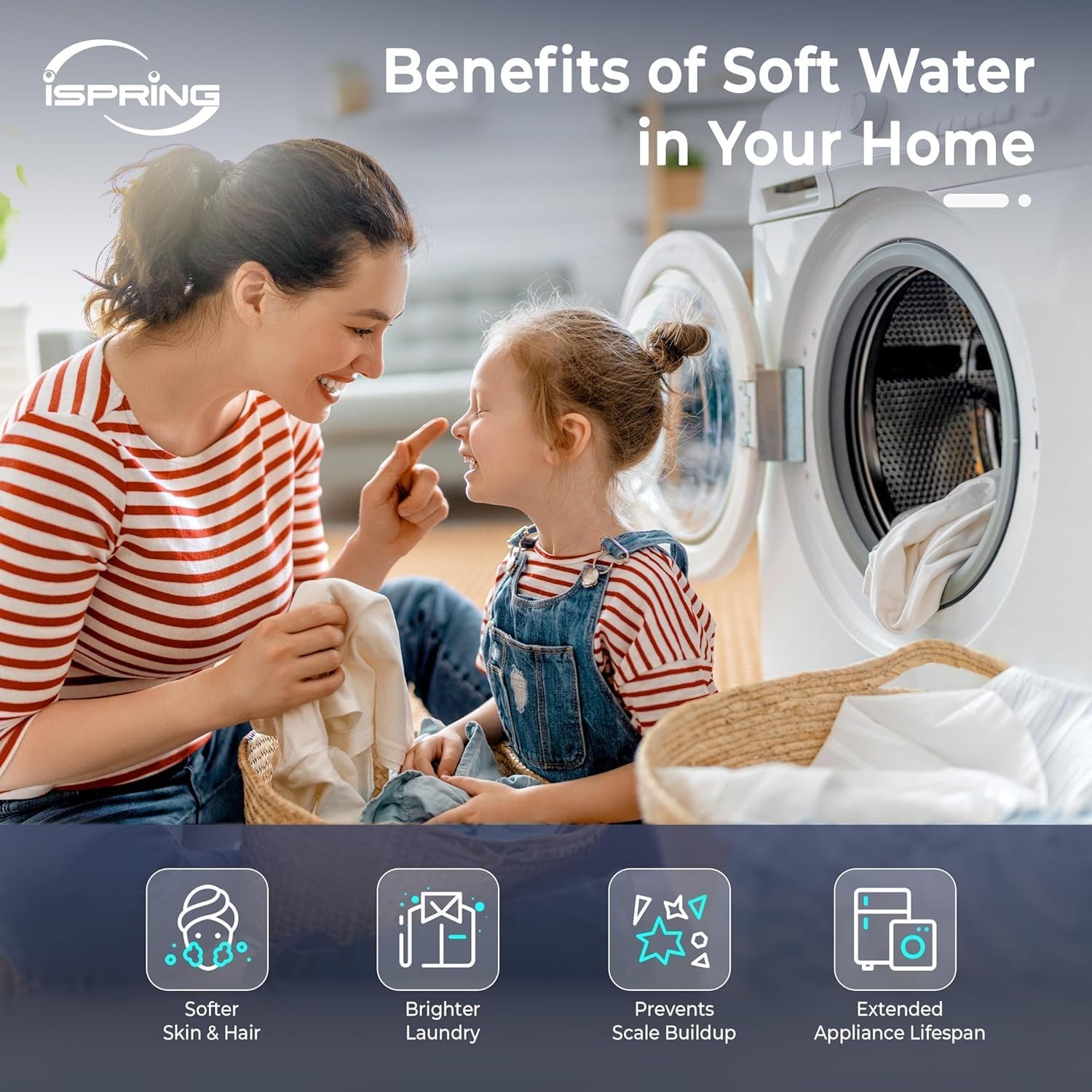 iSpring WCS50KG+RO5004F, Whole House Water Softener & Under Sink Reverse Osmosis
