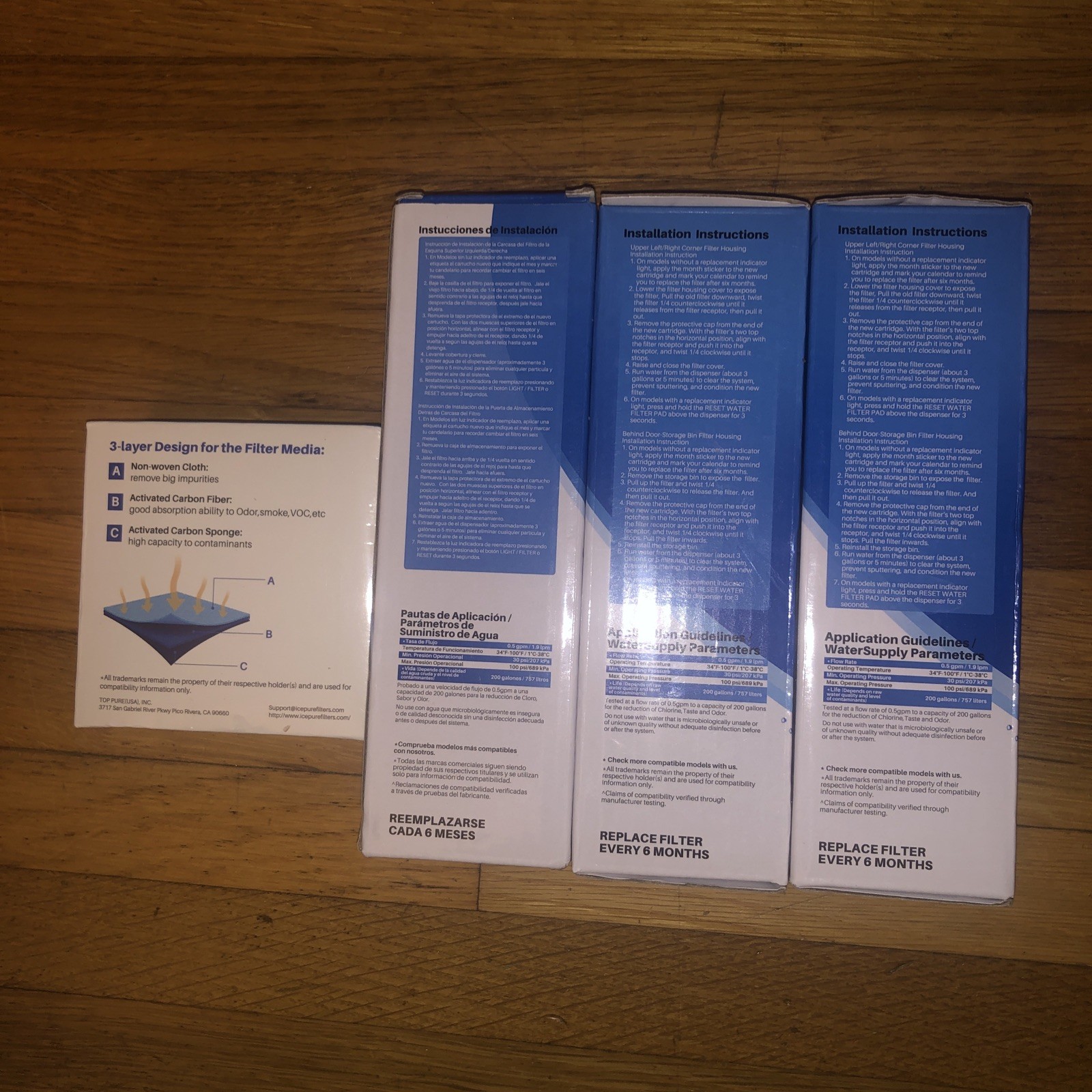 RWF4700AC Water Filter Fit for LT1000P, ADQ747935, LMXS28626D, LT1000PC 3PACK!