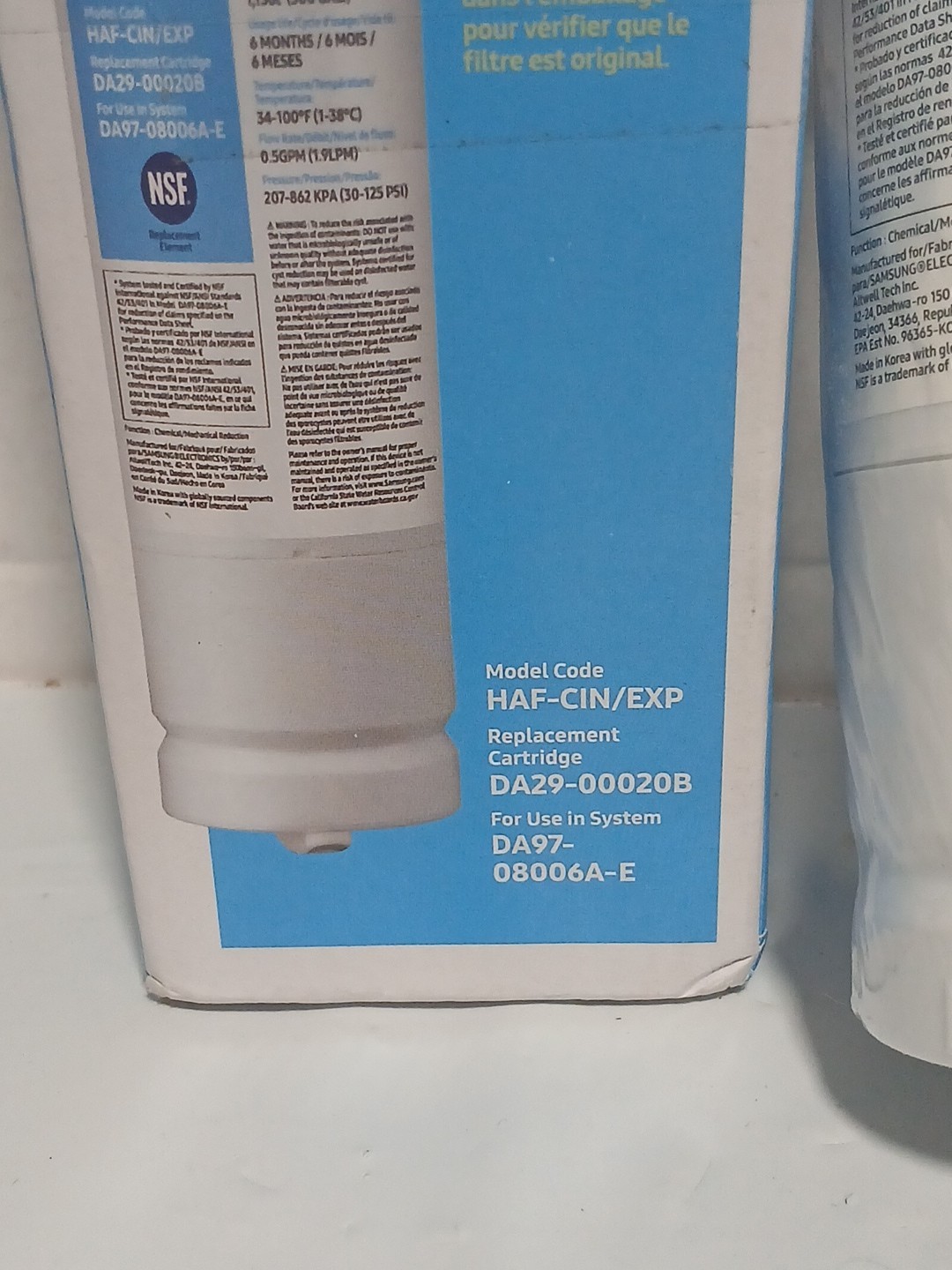 2 Pack Samsung Genuine DA29-00020B HAF-CIN/EXP Refrigerator Water Filter