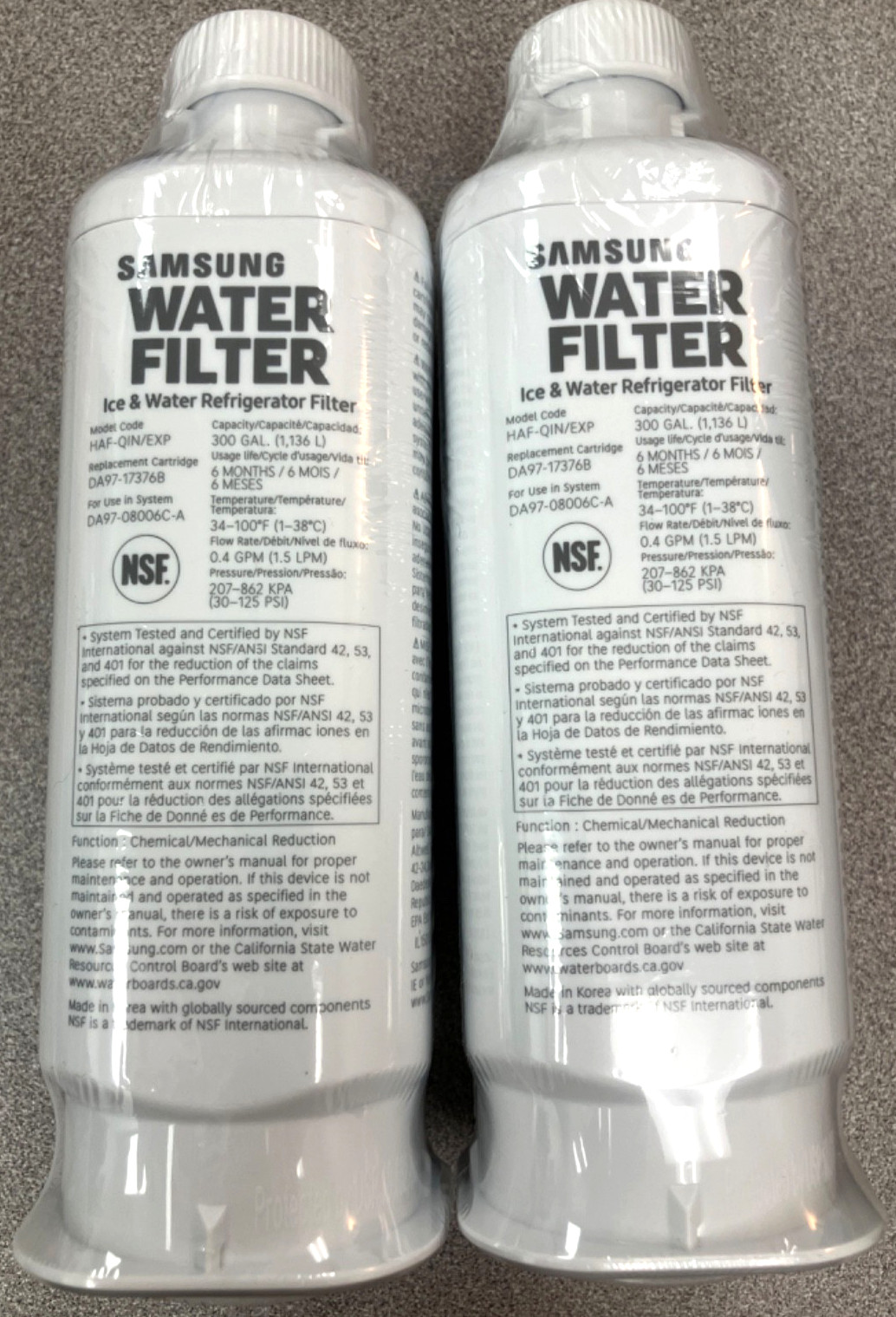 2 Pk Samsung Genuine Refrigerator Water Filter HAF-QIN/EXP DA97-17376B
