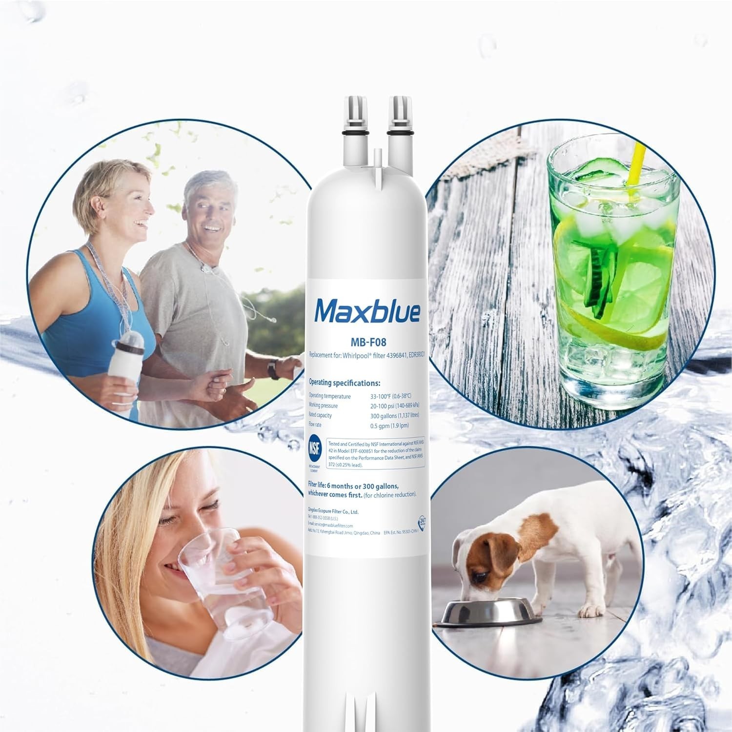 Maxblue Refrigerator Water Filter Replacement for Kenmore® 46-9083, 3 Filters
