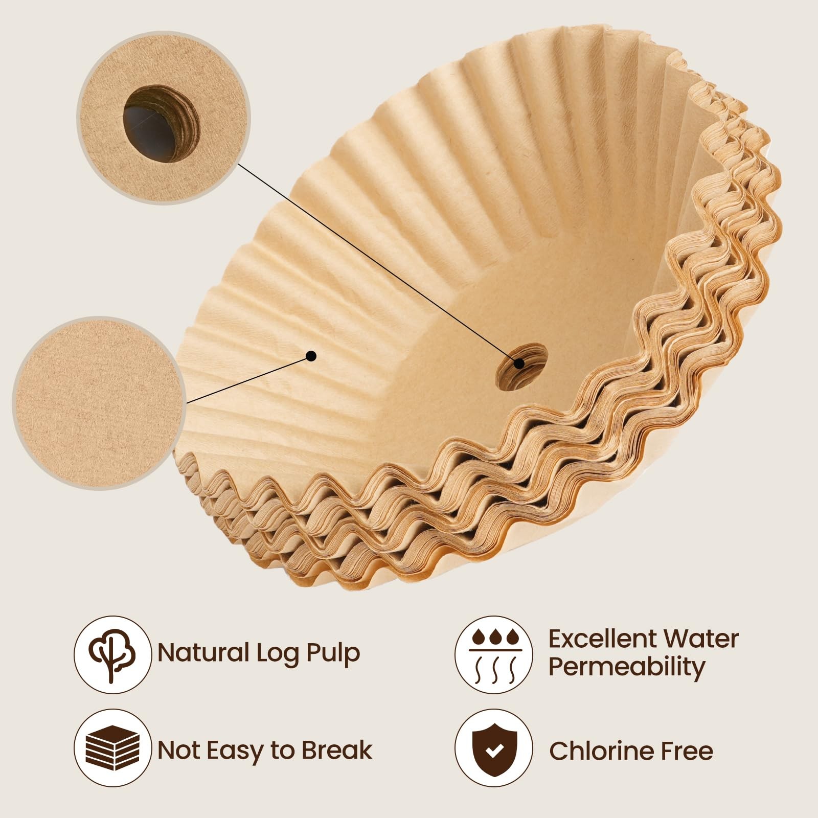 Large Coffee Filters Compatible with Sybo Commercial Maker, 120 for 8L