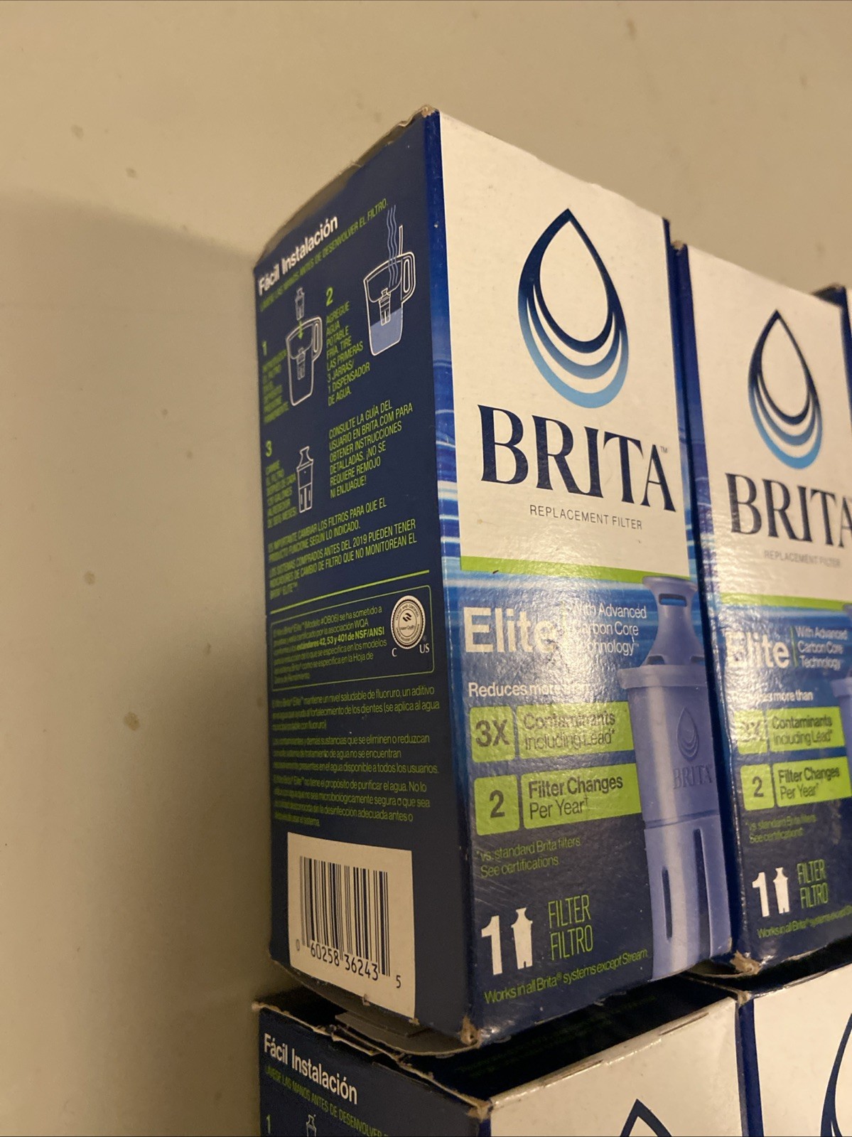 New Lot Of 8 Brita Elite Replacement Water Filters with Advanced Carbon