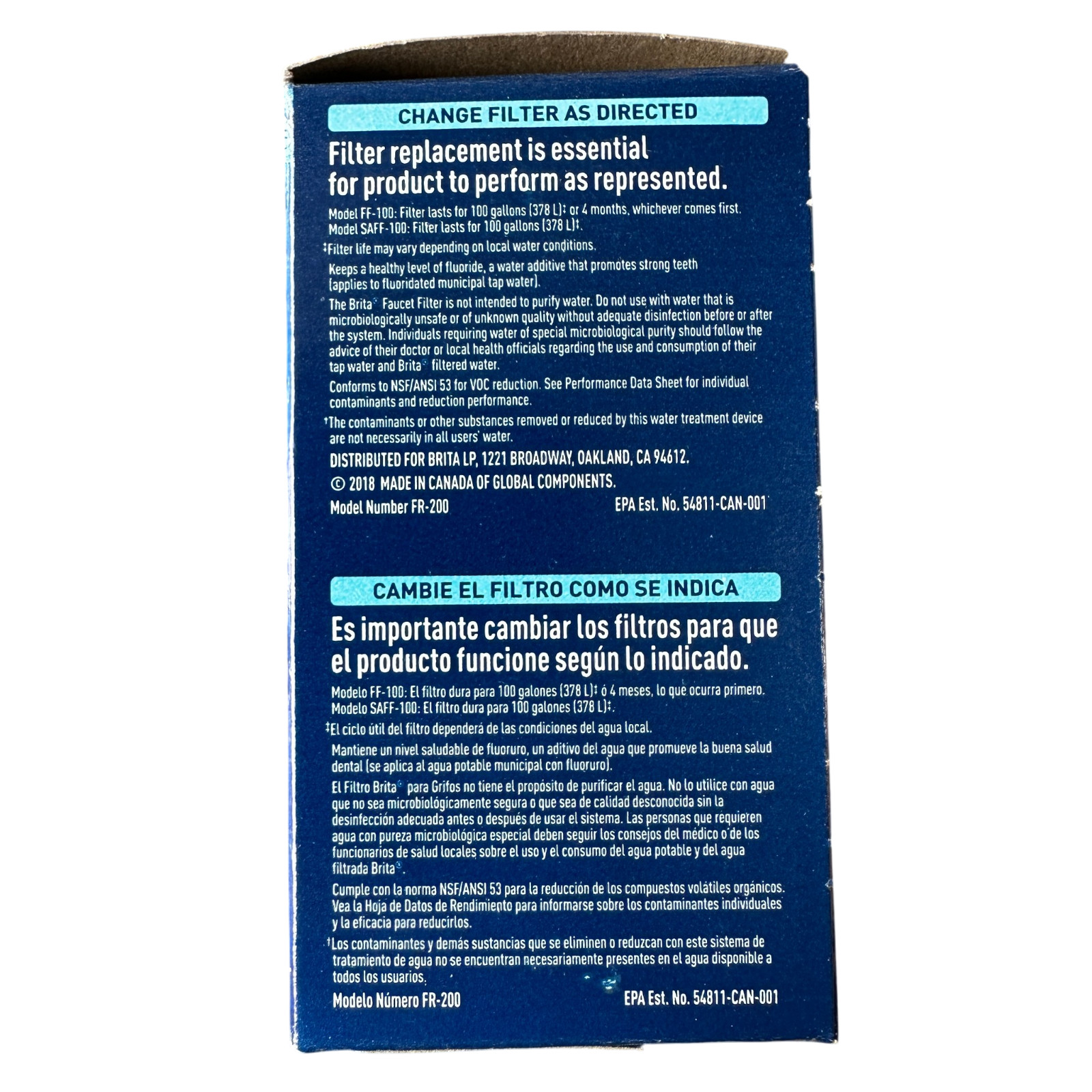 Brita Filtration Systems Water Filter Fits All Faucet Replacement 1 Pack