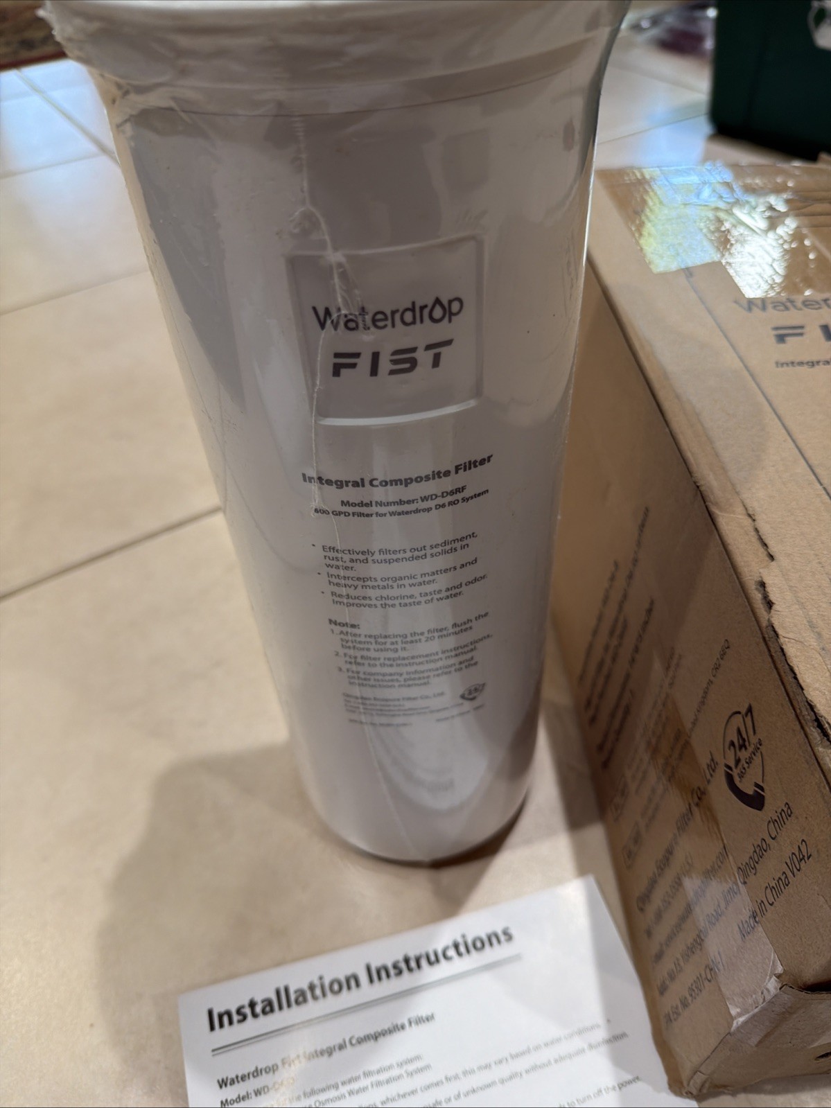 Waterdrop WD-D6RF Filter, Replacement for WD-D6-B Reverse Osmosis System NEW