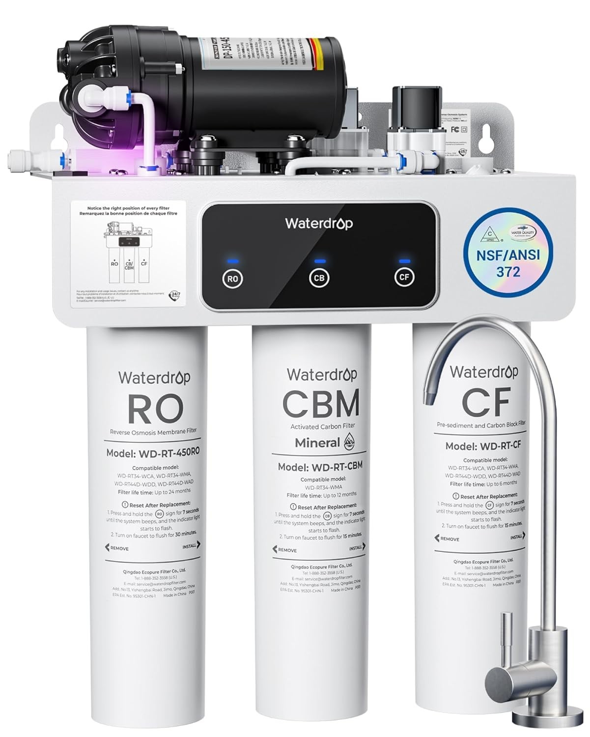 M Remineralization Reverse Osmosis Water Filter, NSF/ANSI 372 Certified, 9-Stage