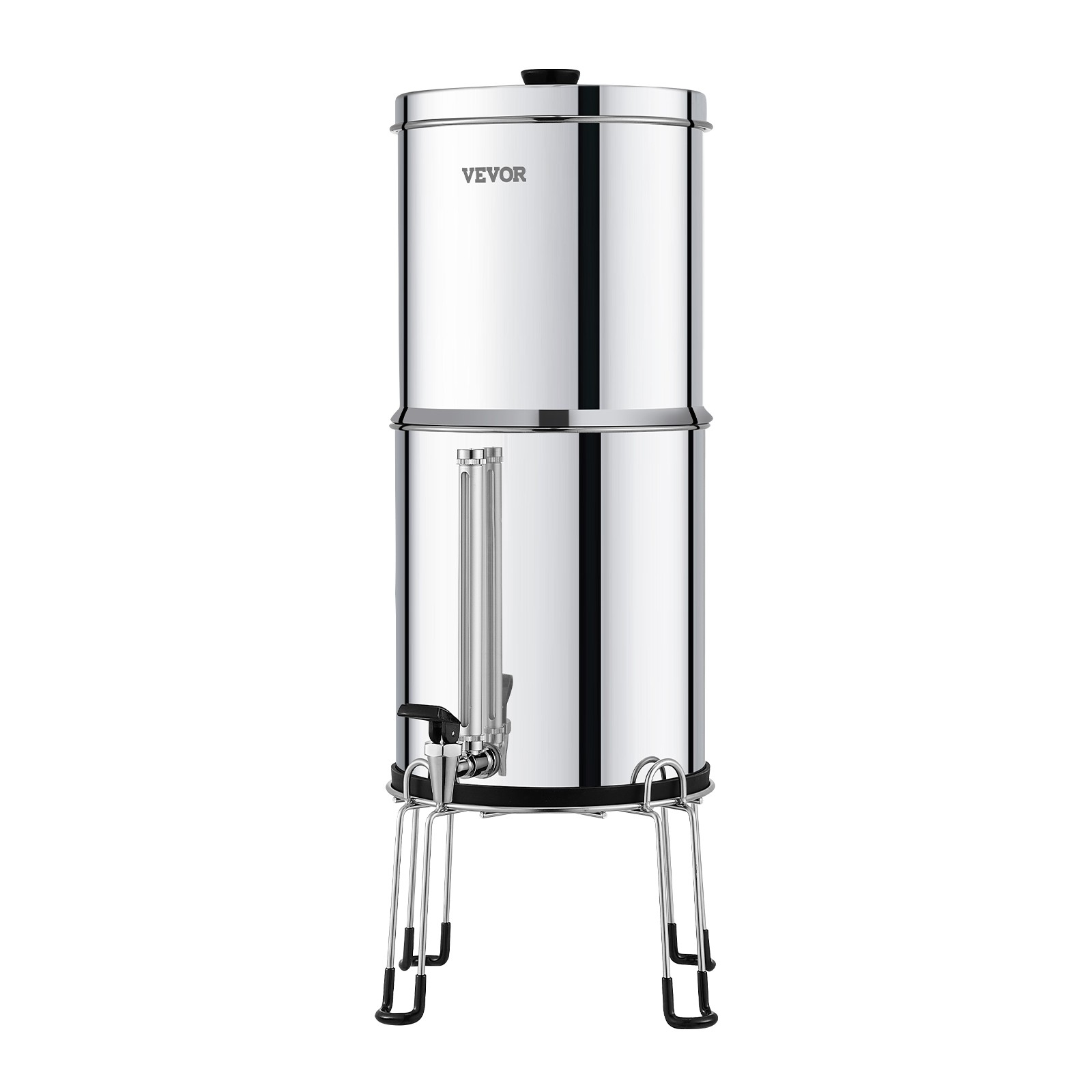 2.25G Gravity-fed Water Filter Countertop System Stainless Steel 2 Filters