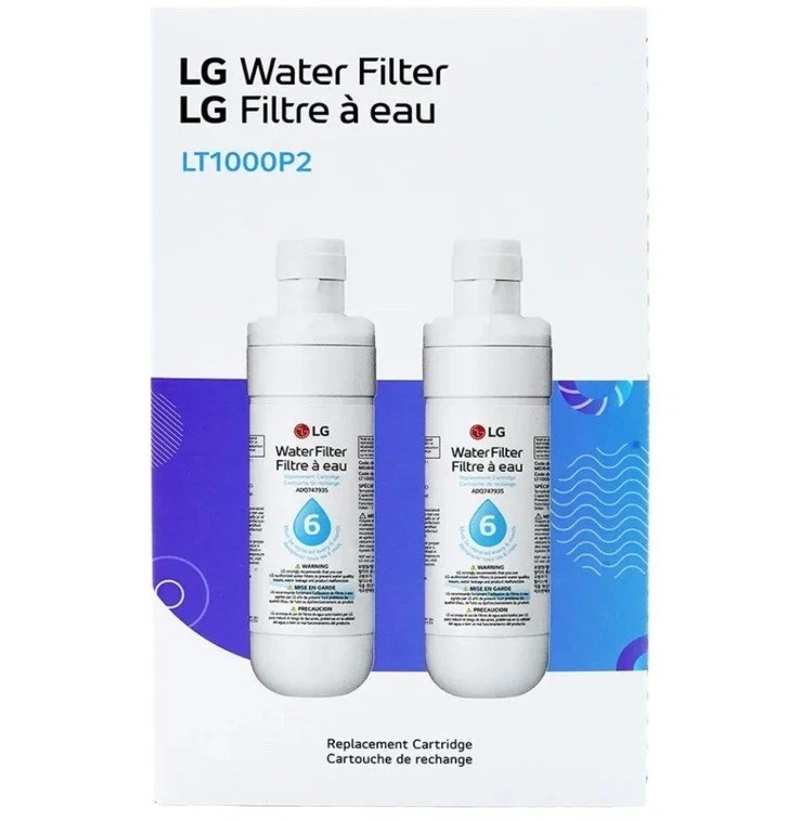 LG LT1000P2 Water Filter Replacement Cartridge 2 Pack White Box OEM #306