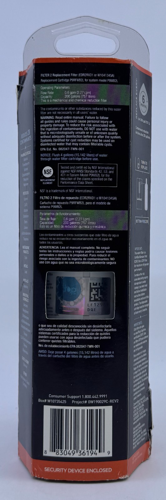 EveryDrop Filter 2 Ice & Water Refrigerator Filter ΕDR2RXD1 New Sealed