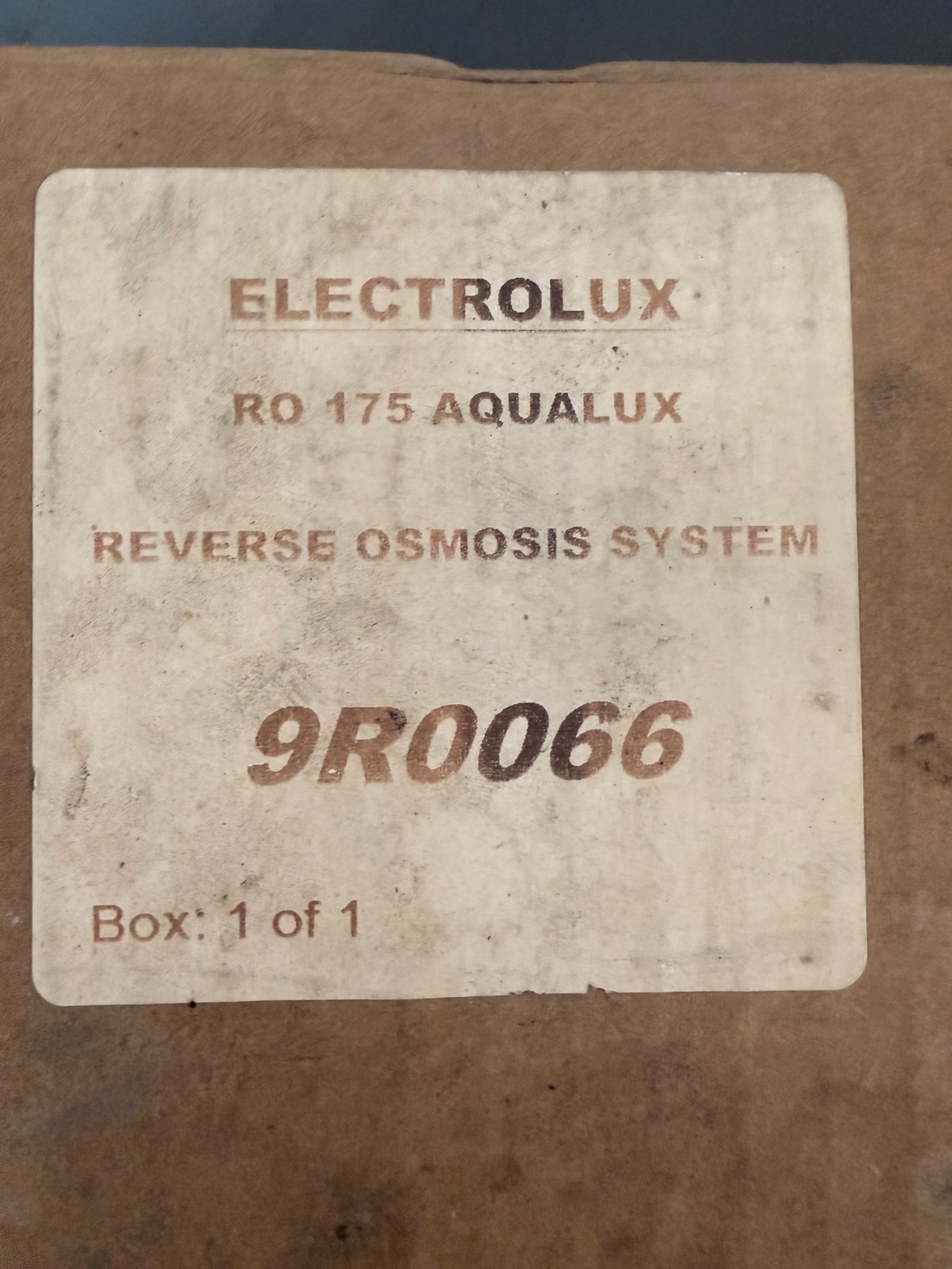 Electrolux Aqualux CookSpec Water Treatment Reverse Osmosis System # RO 175-NE