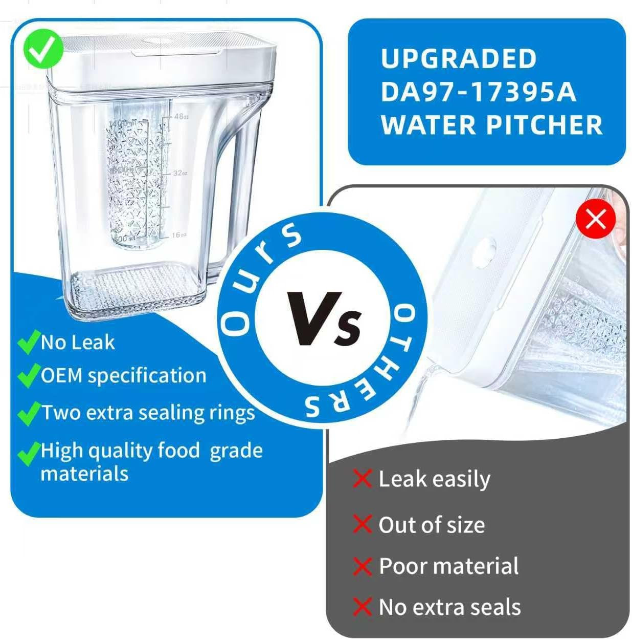 DA97-17395A Water Pitcher Reservoir for Samsung Fridge Water Pitcher RF23M8070SR