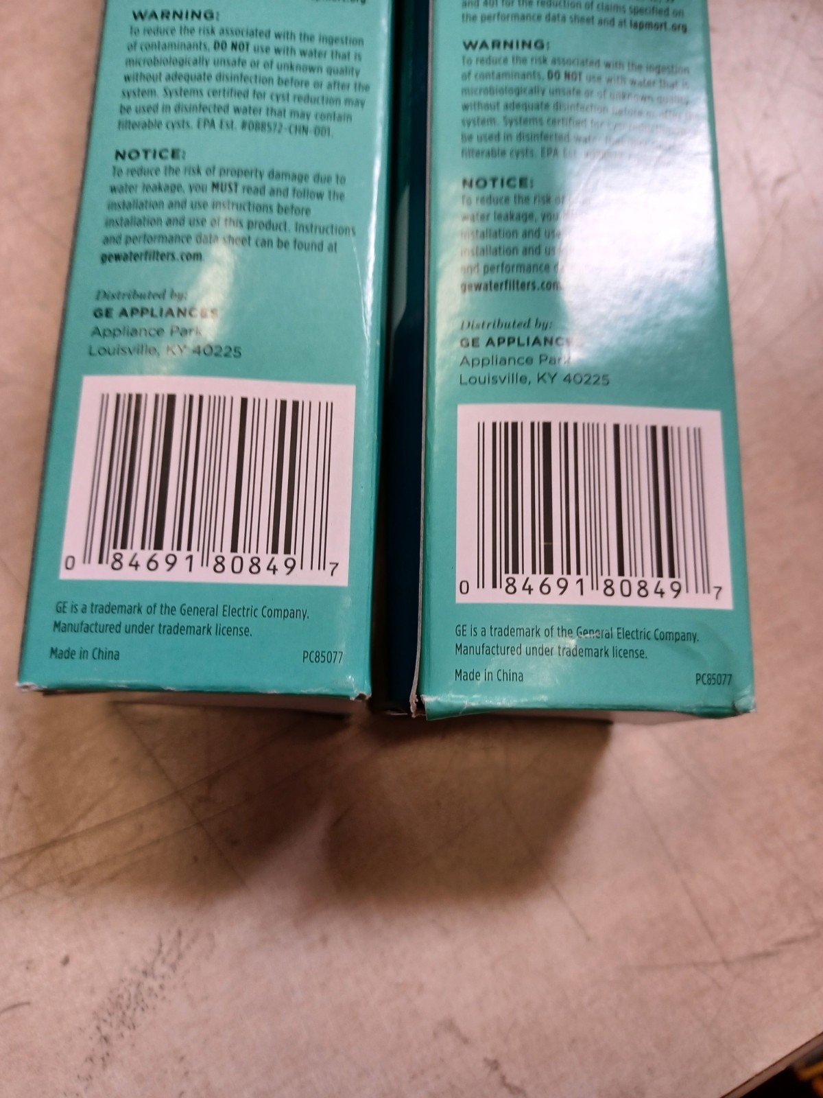 Lot Of 2 GE Appliances RPWFE Replacement Refrigerator Water Filter