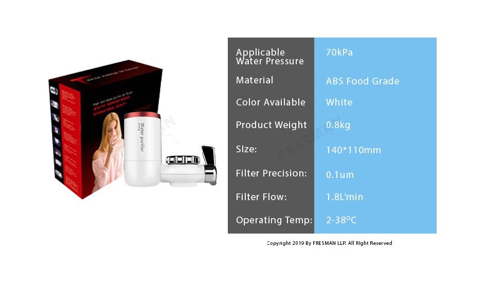 Tap Water Faucet Filter Purifier,Lead Chlorine Remover ABS Food Grade Material