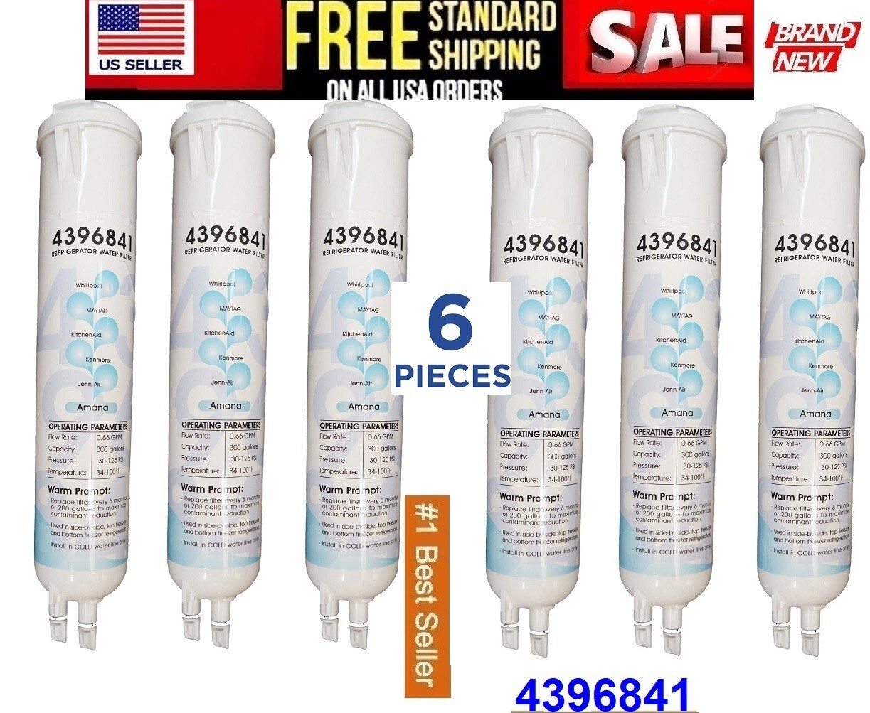 6 Pack Refrigerator Water Replacement Filter EDR3RXD1 9083 4396841 4396710