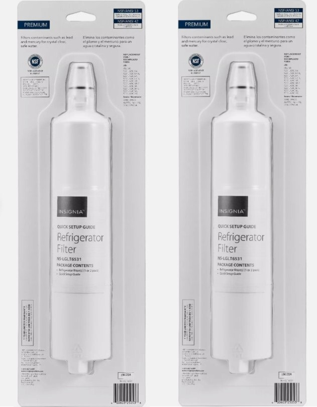 2-Pk Insignia NSF 53 Water Filter Replacement-LG Refrigerator LT600P 5231JA2005A