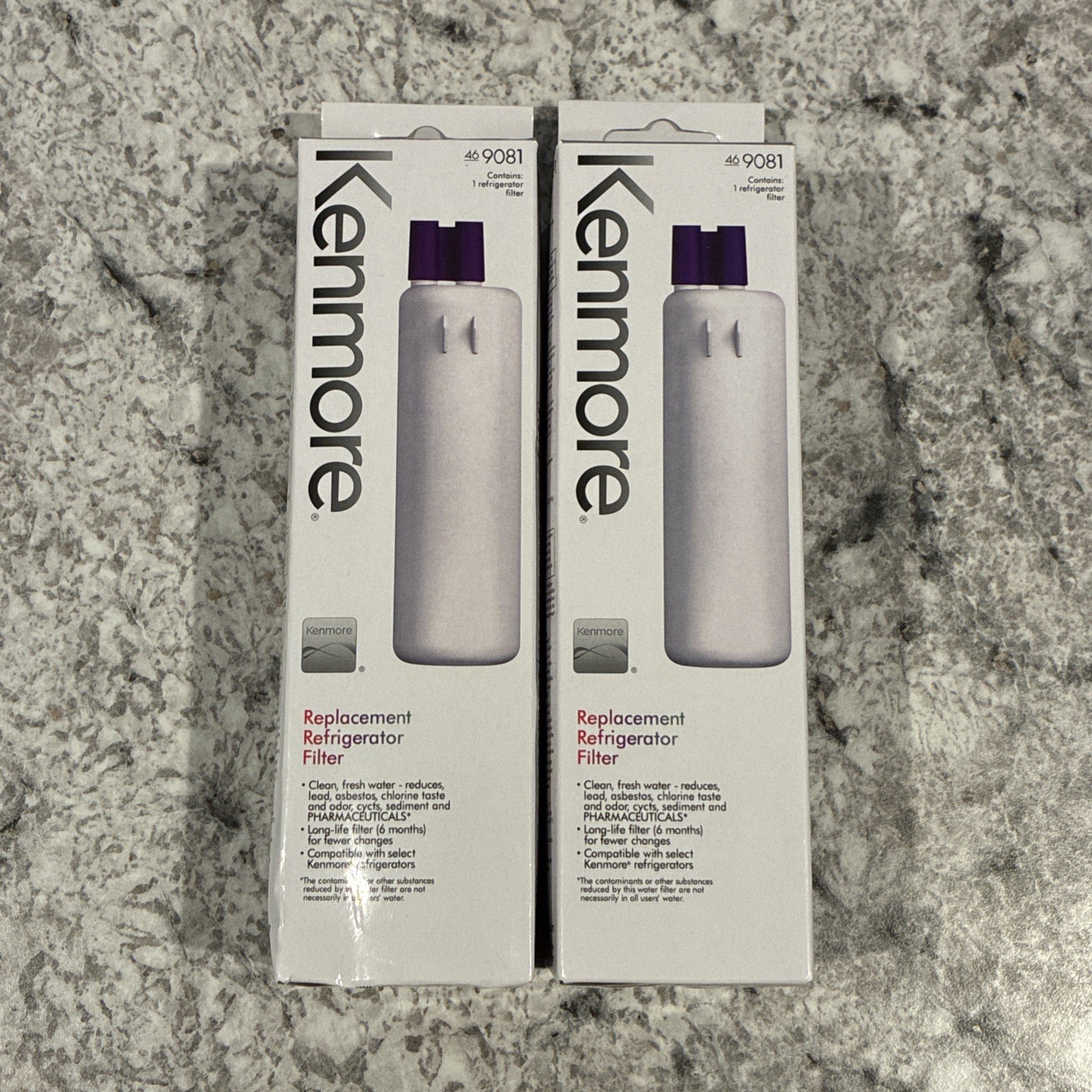2 Genuine Kenmore 9081 Replacement Refrigerator Water Filter 46-9081