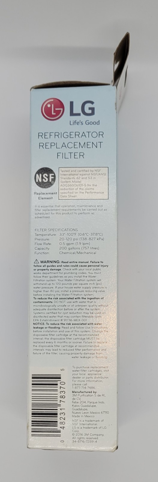LG LT700P Refrigerator Replacement Filter 6 Month 200 Gallon