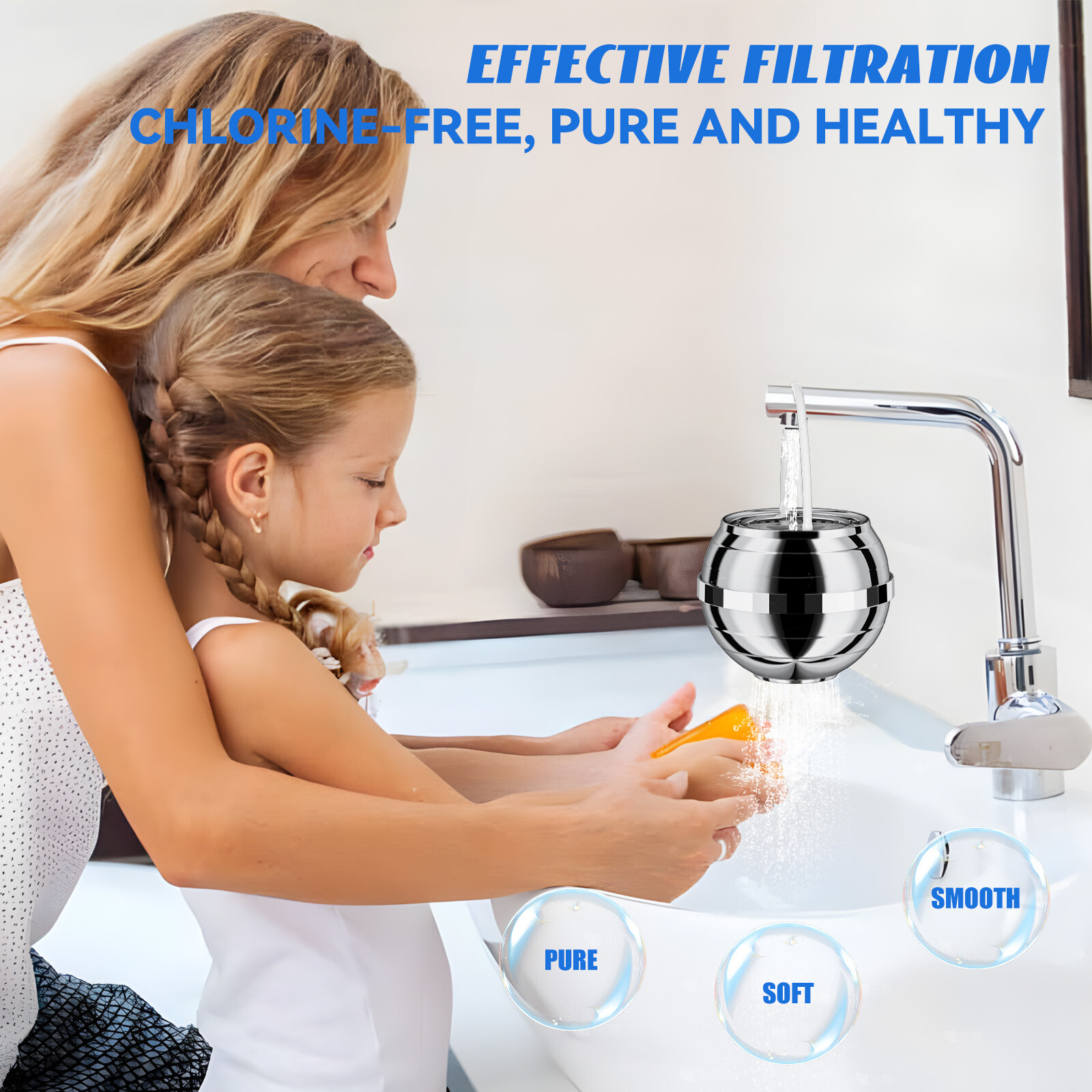 FEELSO Bath Ball Filter, 10 Stages Bath water Filter with 2 Filter Cartridges