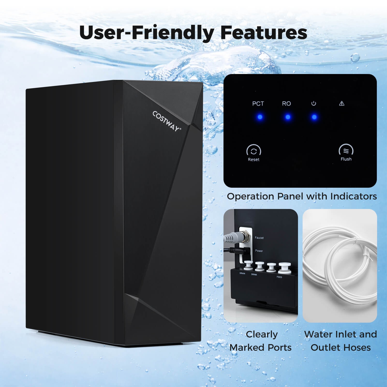 600 GPD AW-RB20 Alkaline PH+ Reverse Osmosis Water Filter w/8-Stage Filtration
