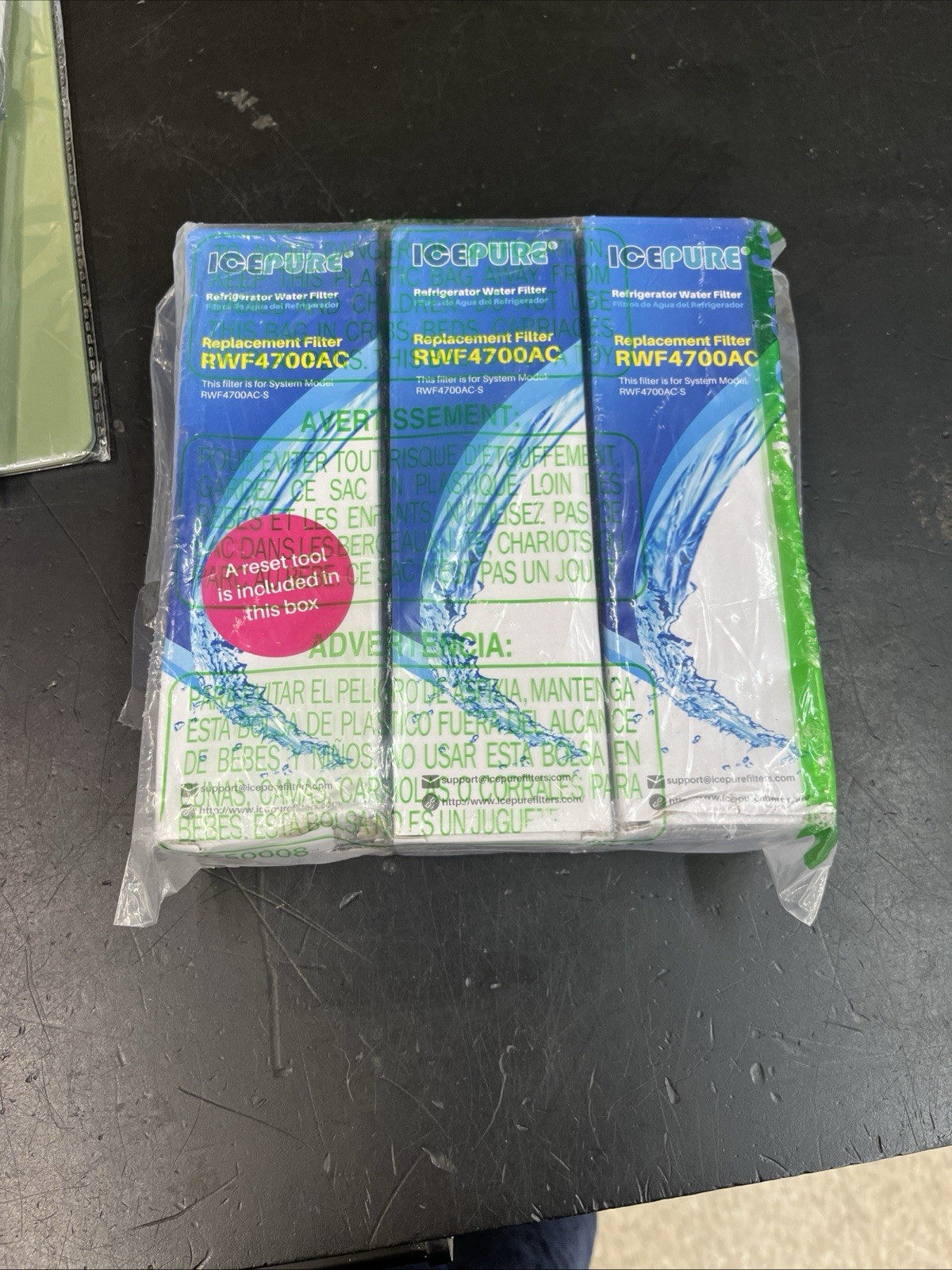 4 Pack Of IcePure Refrigerator Water Filters RWF4700AC