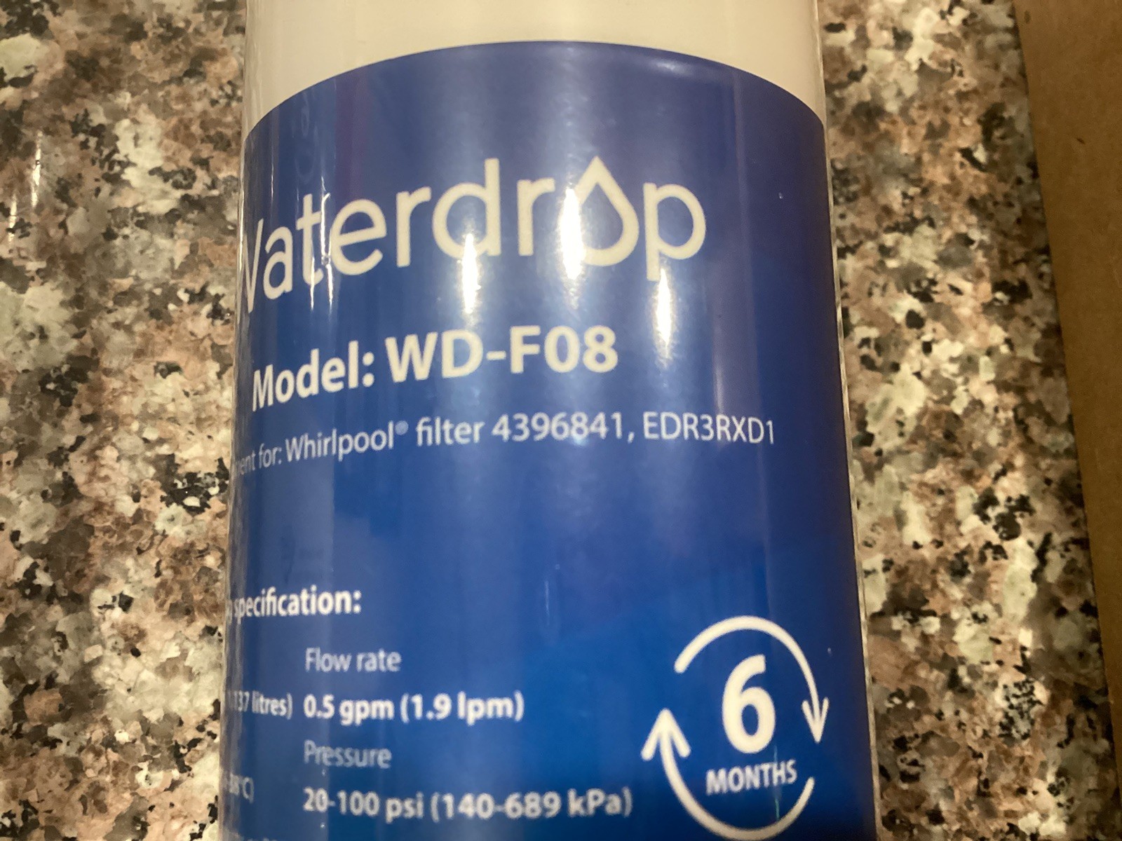 Waterdrop WD-F08 Refrigerator Water Filter Replacement- see Description