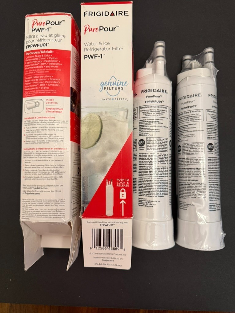 Frigidaire PWF-1 Water Filter TWO PACK PurePour FPPWFU01 Sealed OEM FREE SHIP