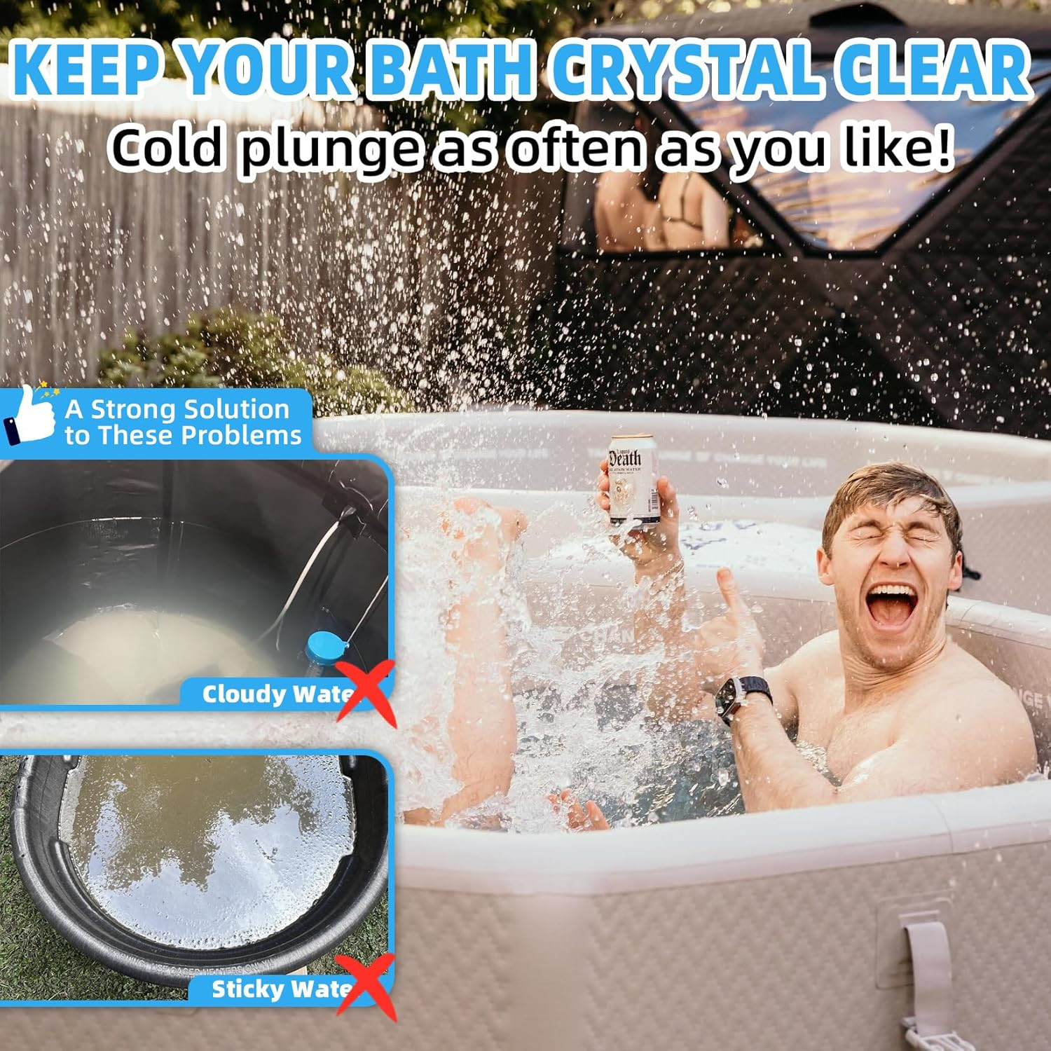 400GPH Cold Plunge Filter for 100-300 Gal U-V Sanitation, Cold Pod Ice Bath Tub