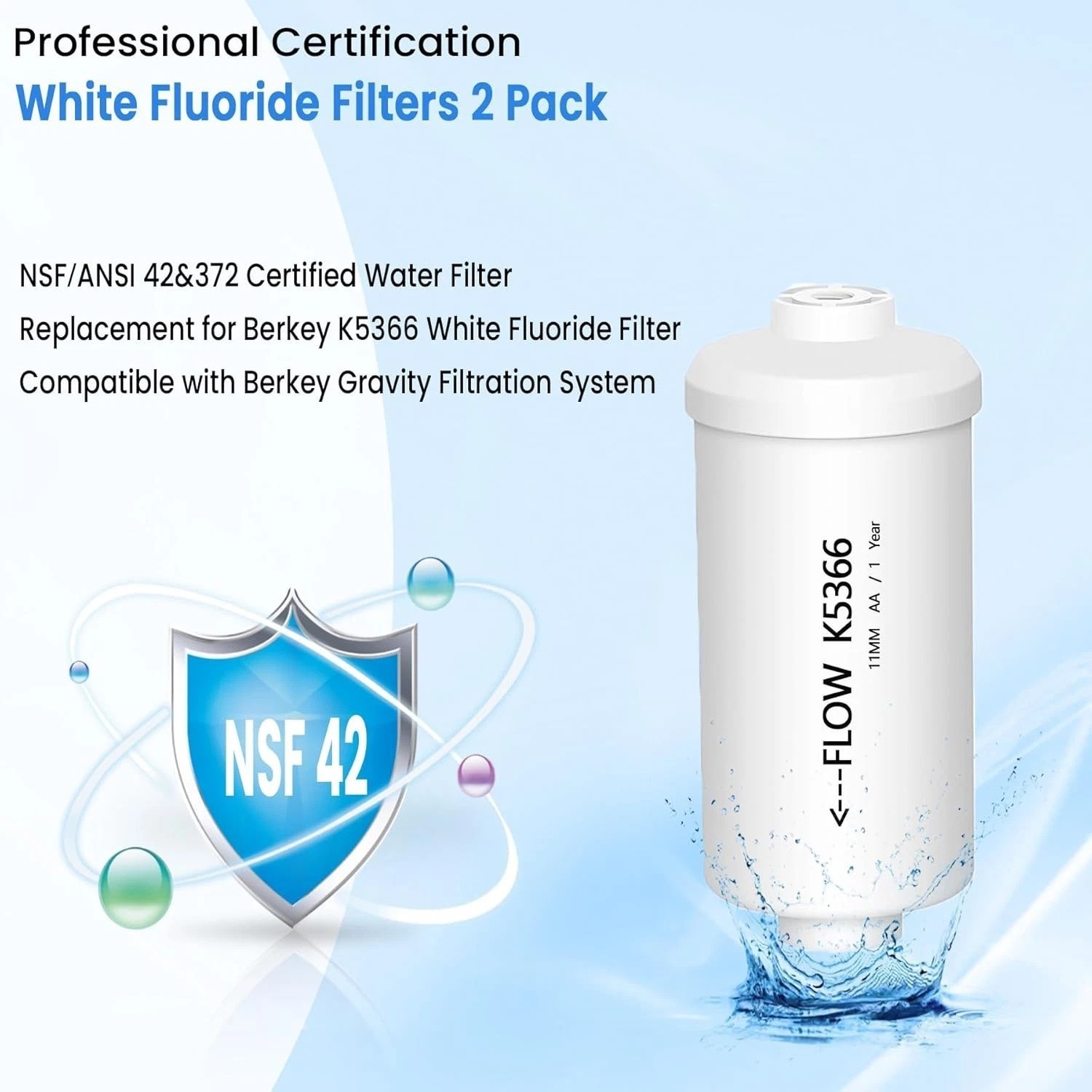 Reliable Fluoride & Arsenic Filter Replacement for Berkey – 2 Pack NSF Approved