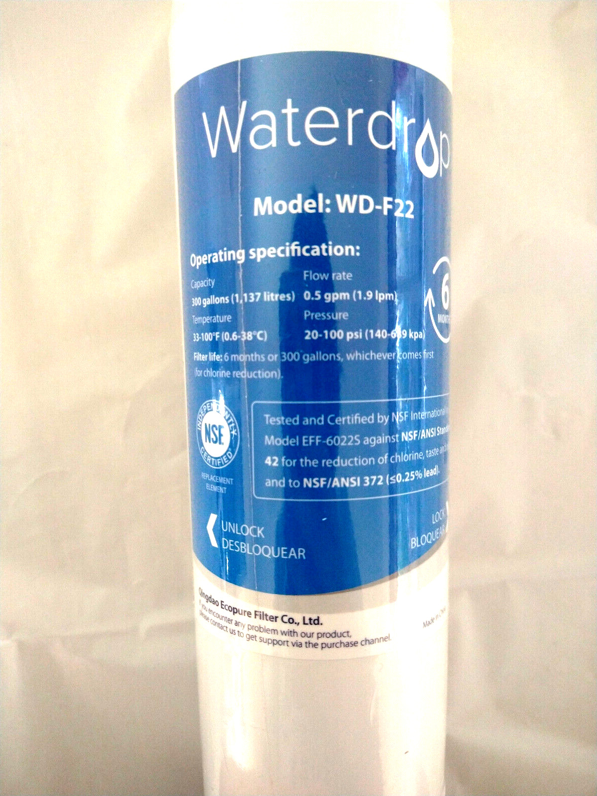 Waterdrop for GE MSWF 101820A Advanced Water Filter Replacement WDS-MSWF Sealed