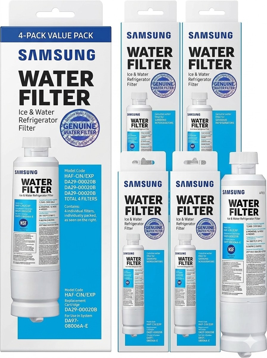 4 PACK Genuine Samsung DA29-00020B HAF-CIN/EXP Refrigerator Water Filter