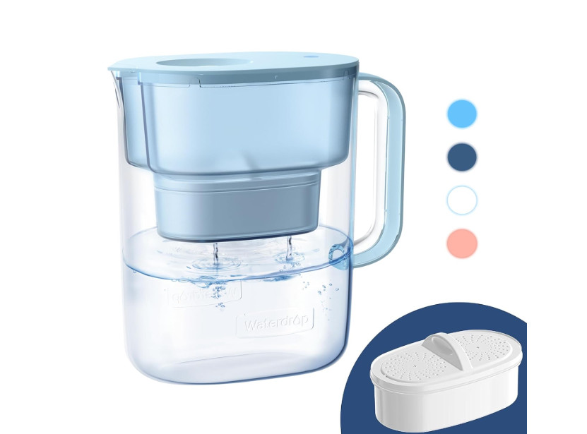 Waterdrop Water Filter Pitcher with 1 Filter, 200-Gallon Long-Life, 10-Cup Large