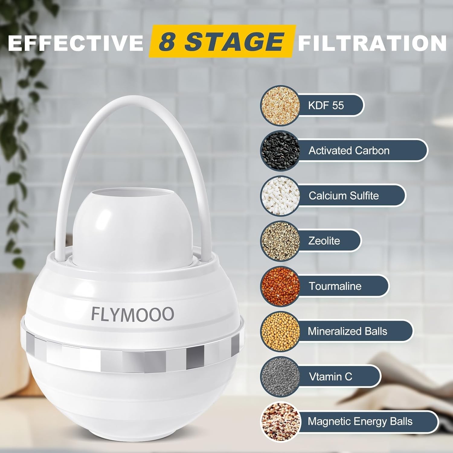 Bath Filter for Tub, Bathtub Faucet Water Filter with 8 Stages