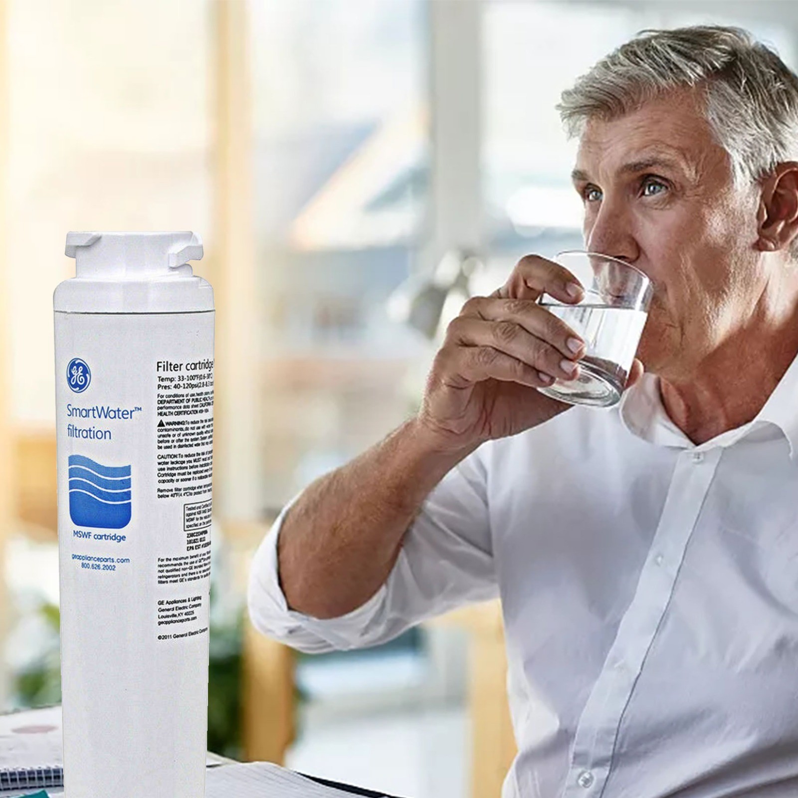 GE MSWF refrigerator water filter replacement SmartWater filter new – 3PACK