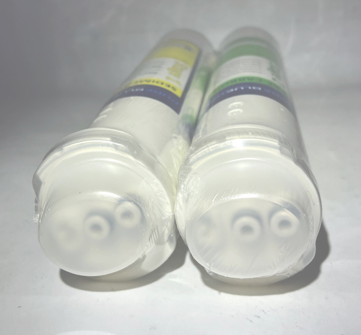 Sealed Pure Blue H2O Stage 1 & 2 Sediment Pre-Carbon CTO 2 Filters Green Yellow