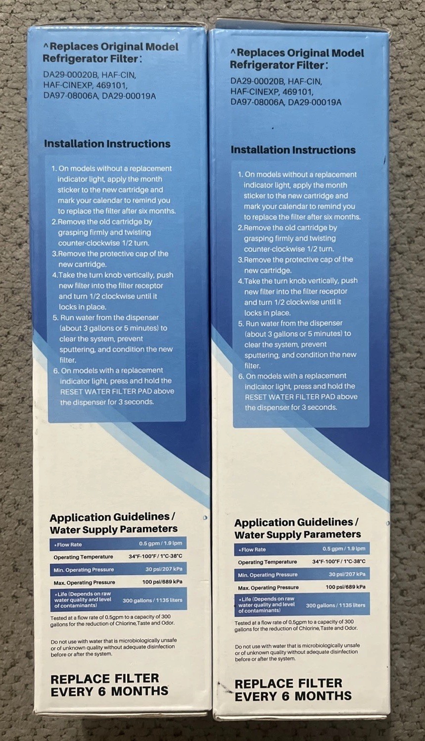 2 PK ICEPURE RWF4700AC LG & KENMORE Fridge Water Filter Replacement