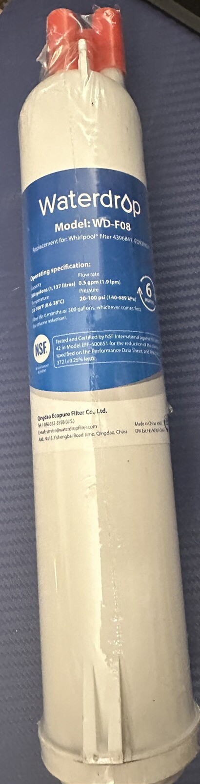 WaterDrop Model: WD-F08 Replacement Refrigerator Water Filter Brand New (Sealed)