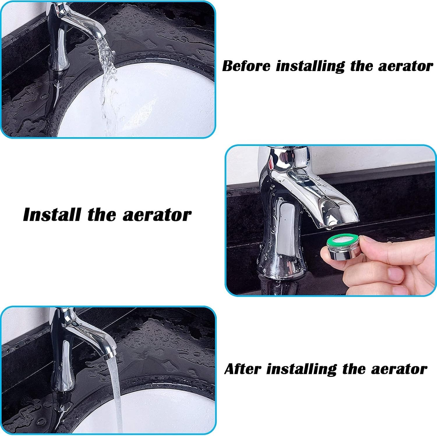 4PCS Faucet Aerator, 2 Packs of Aerator Filter Replacement Parts, With Brass …