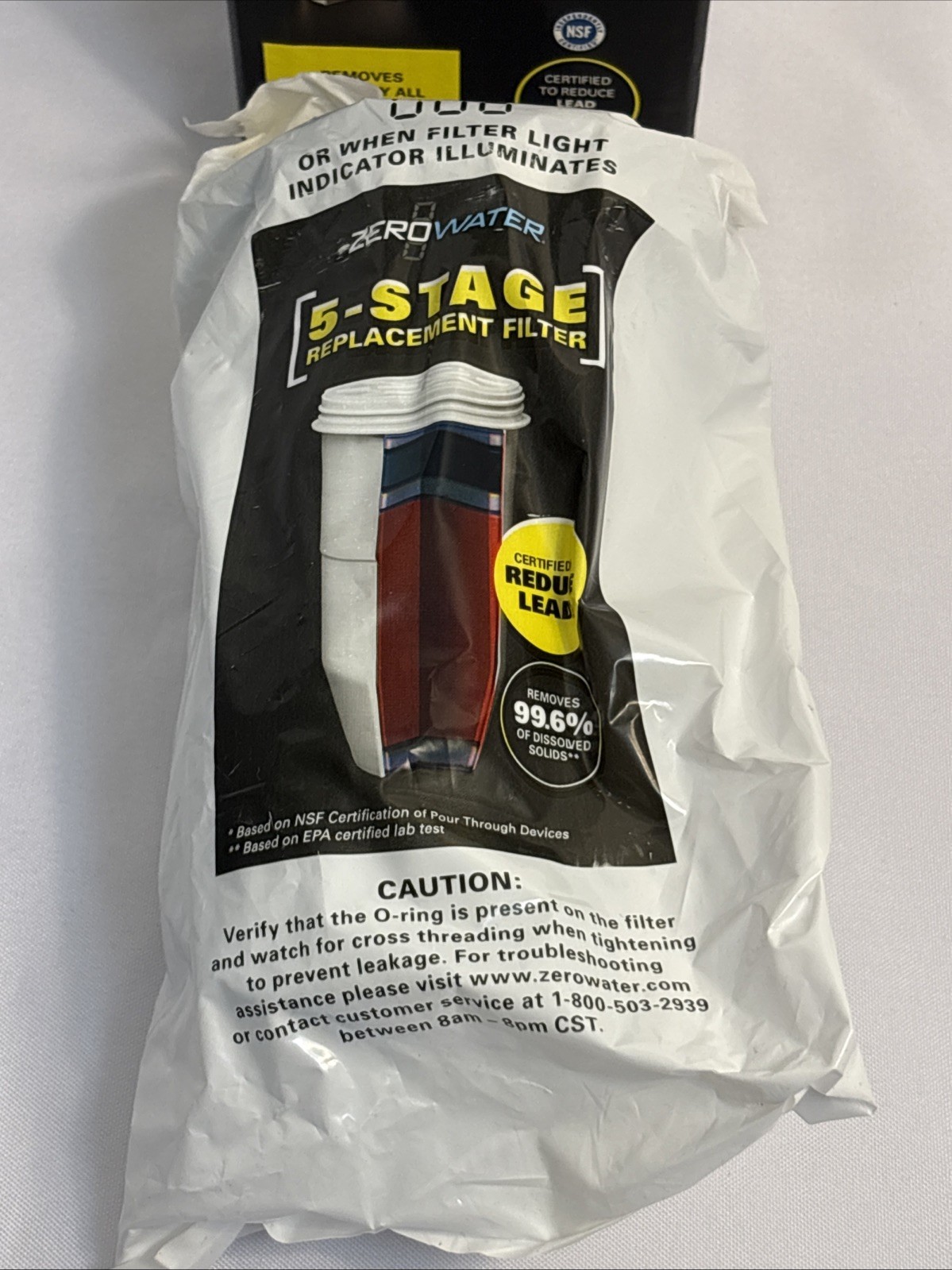 ZeroWater Water Replacement Filter Premium 5-Stage Ion Exchange Tech 1-Pack