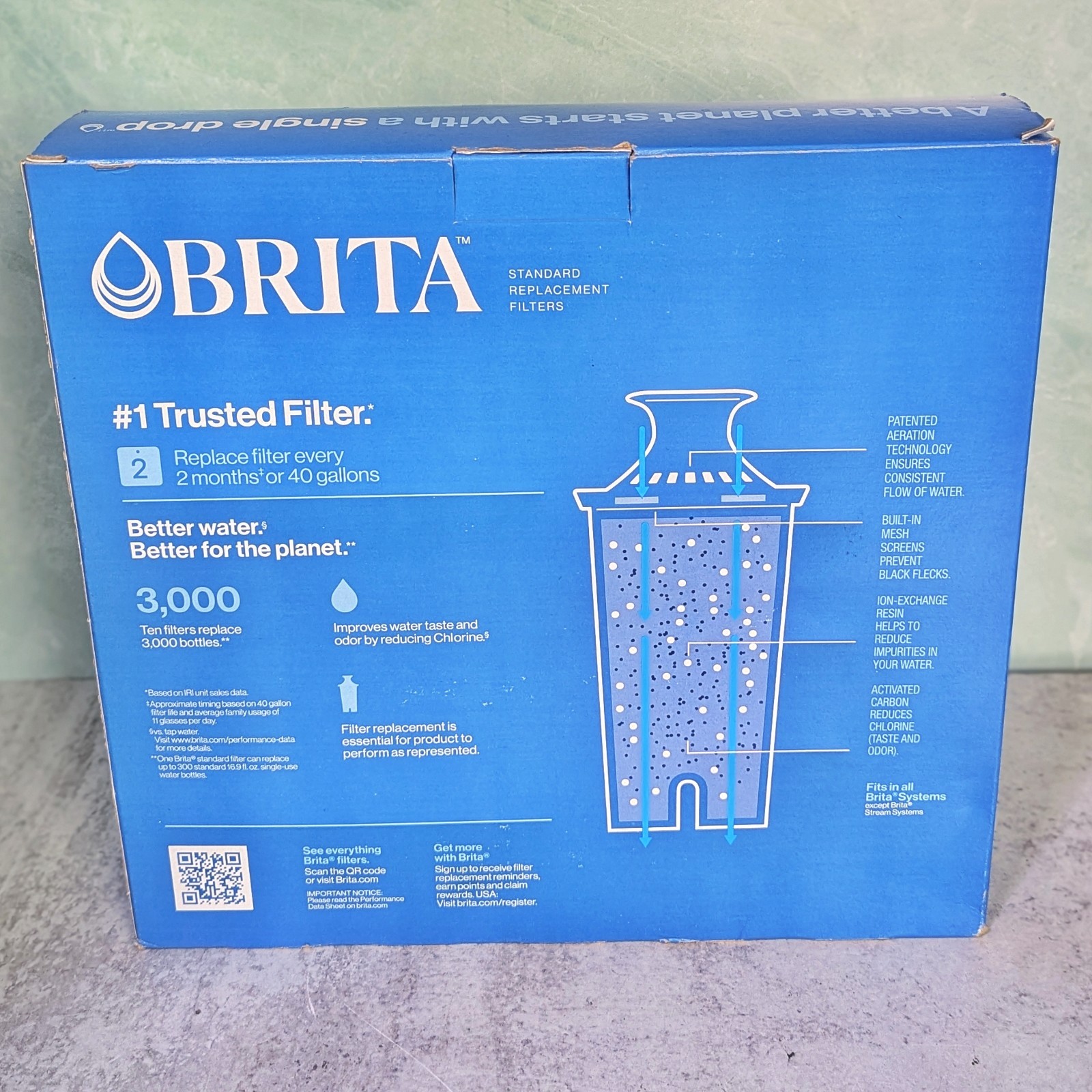 Brita 987554 Pitcher Standard Replacement Water Filters 10 Pack NEW SEALED