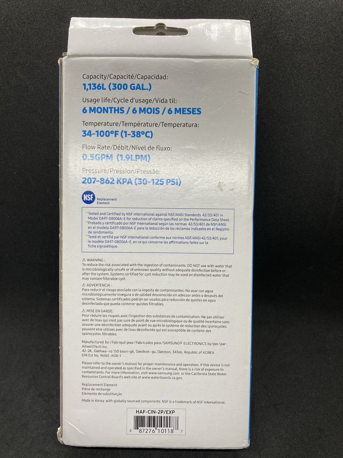 Genuine Samsung HAF-CIN-2P/EXP DA29-00020B Refrigerator Water Filter OEM New