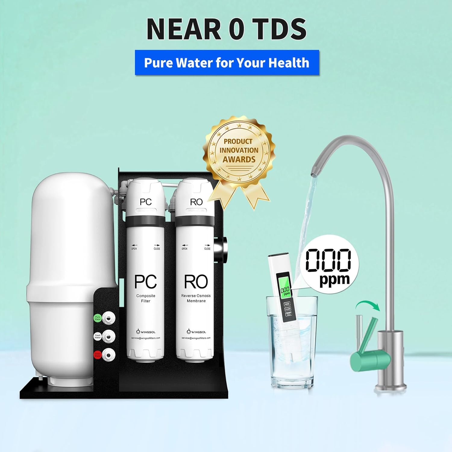 8-Stage Under Sink RO Water Filter System – NSF Certified, No Electricity Needed